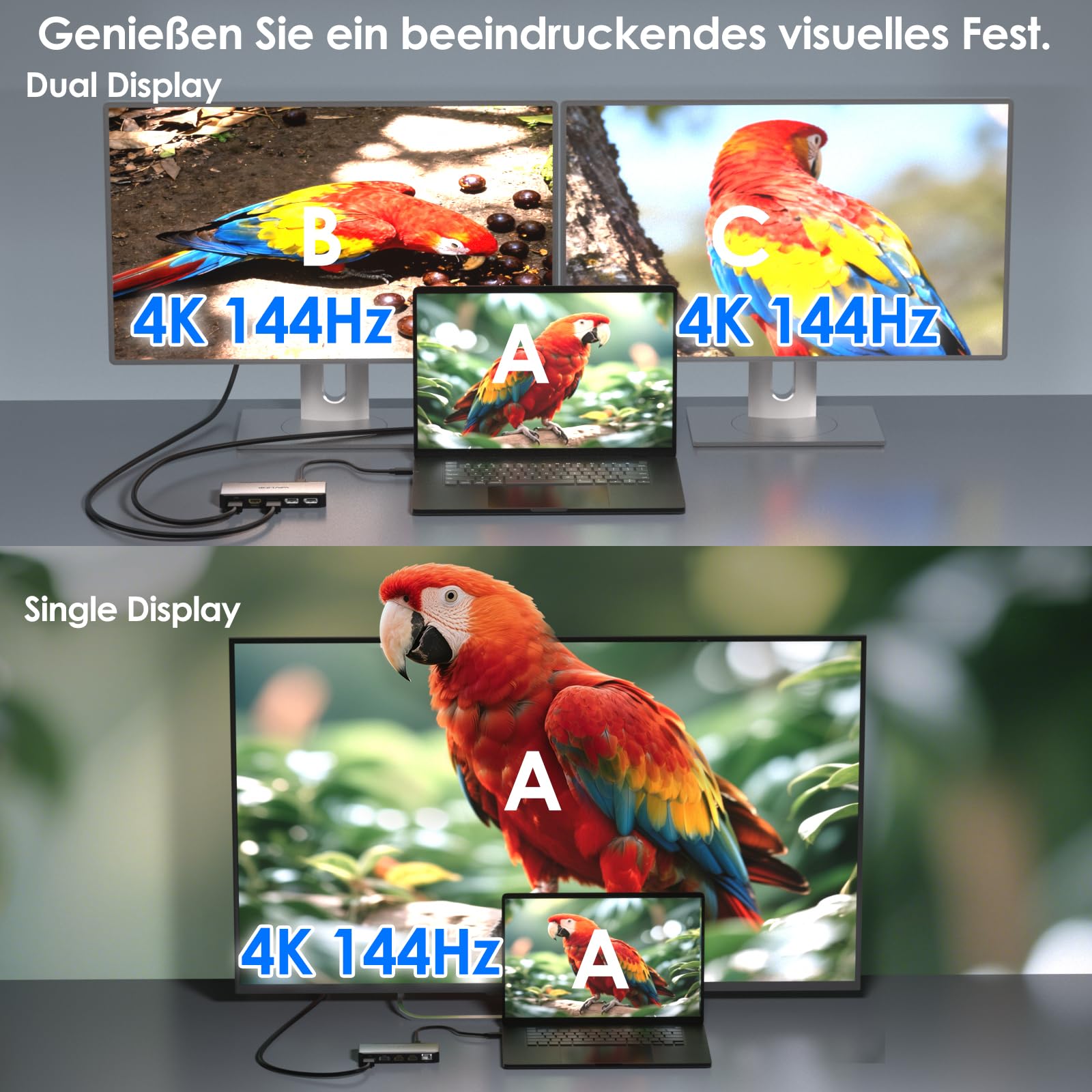 Wavlink USB-C-Dockingstation mit Zwei HDMI-4-Monitoranschlüssen – Bild 3