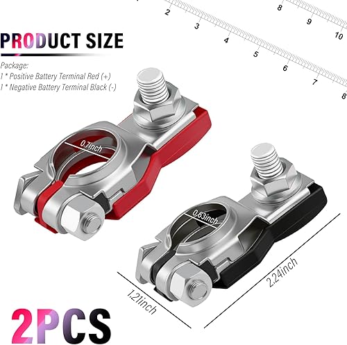Miniatura 2 de 2PCS Car Battery Terminal Connectors,OEM#243407F001,243407F000 Positive & Negative Battery Terminal,Batteries Post Terminals Compatible with Nissan