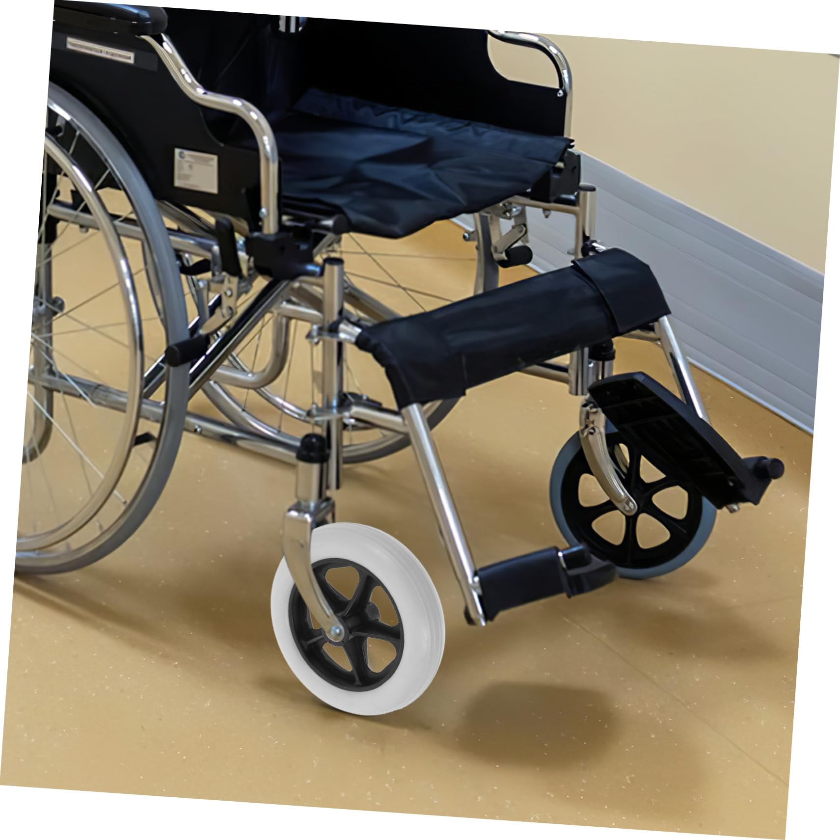 2 Stück Vordere Lenkrollen PVC für Rollator und Einkaufswagen Wartungsfreie Vollgummiräder Einfache Montage Verbesserte Manövrierfähigkeit Kompatibel mit Drive walker und