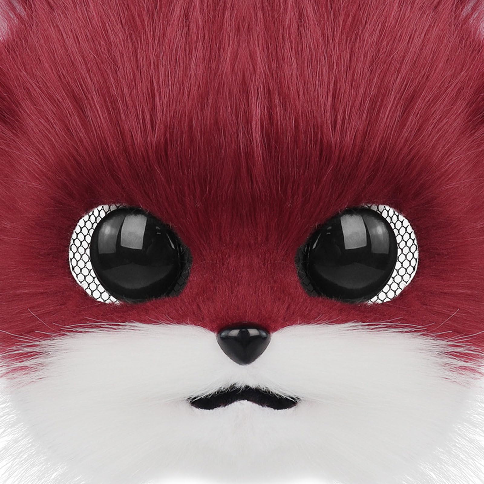 Masque facial en tissu respirant pour un port prolongé, adapté pour le cosplay, Halloween et les spectacles sur scène, masque de tête de chat en peluche