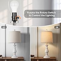 Vista 2 de QiMH Juego de 2 lámparas de mesa estilo granja, lámparas de mesa rústicas para sala de estar, lámpara de mesita de noche vintage con interruptor
