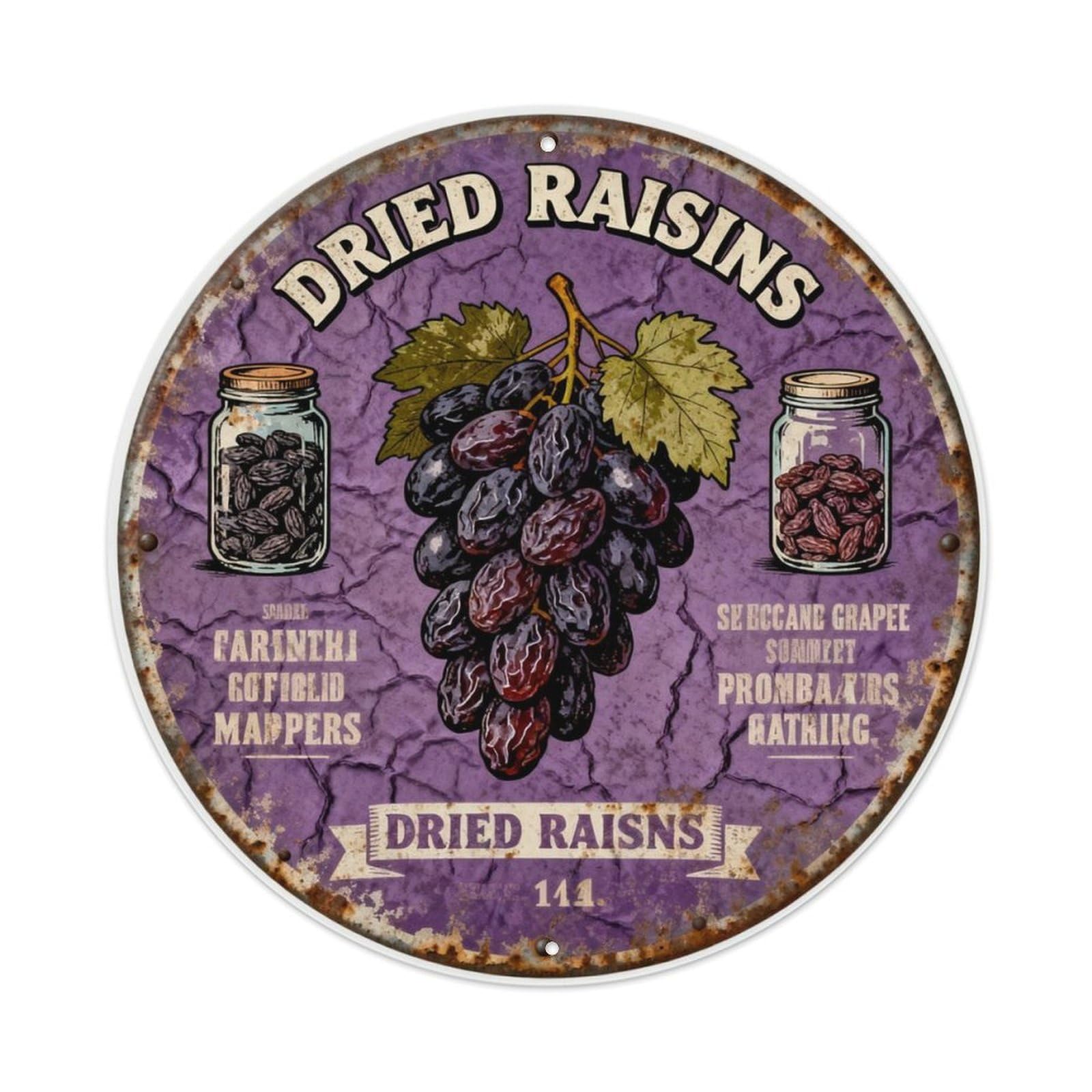 DRIED RAISINS Metal Tin Sign Plaque