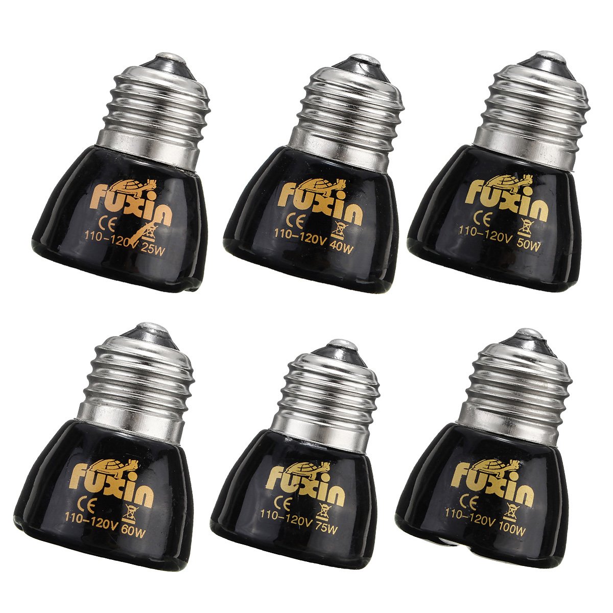 LTEFTLFL Diameter 45MM Black Infrared Ceramic Emitter Heat Light Lamp Bulb for Reptile Pets Brooder AC220-230V - 25W