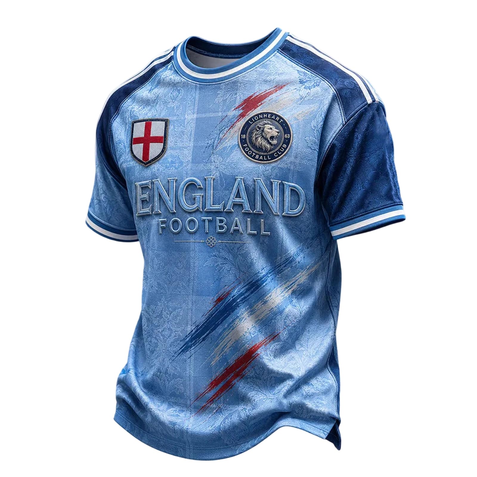 England Football Shirt 2026 Men's Short Sleeve World Cup T-Shirts Union Jack for Supporters of Football Casual Print Athletic Stretch Lightweight Breathable 03-Blue 3XL — image 1