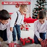Hamdol Remote Control Car Double Sided 360°Rotating 4WD RC Cars with Headlights 2.4GHz Electric Race Stunt Toy Car Rechargeable Toy Cars for Boys Girls Birthday (Red)