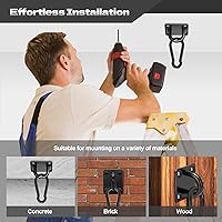 Vista 5 de Stainless Steel Heavy Duty Ceiling Hooks 4-Pack, M10 Pad Eye Hook with Snap Hooks, Eye Hooks Heavy Duty Mounting Plate, Swing Hooks for