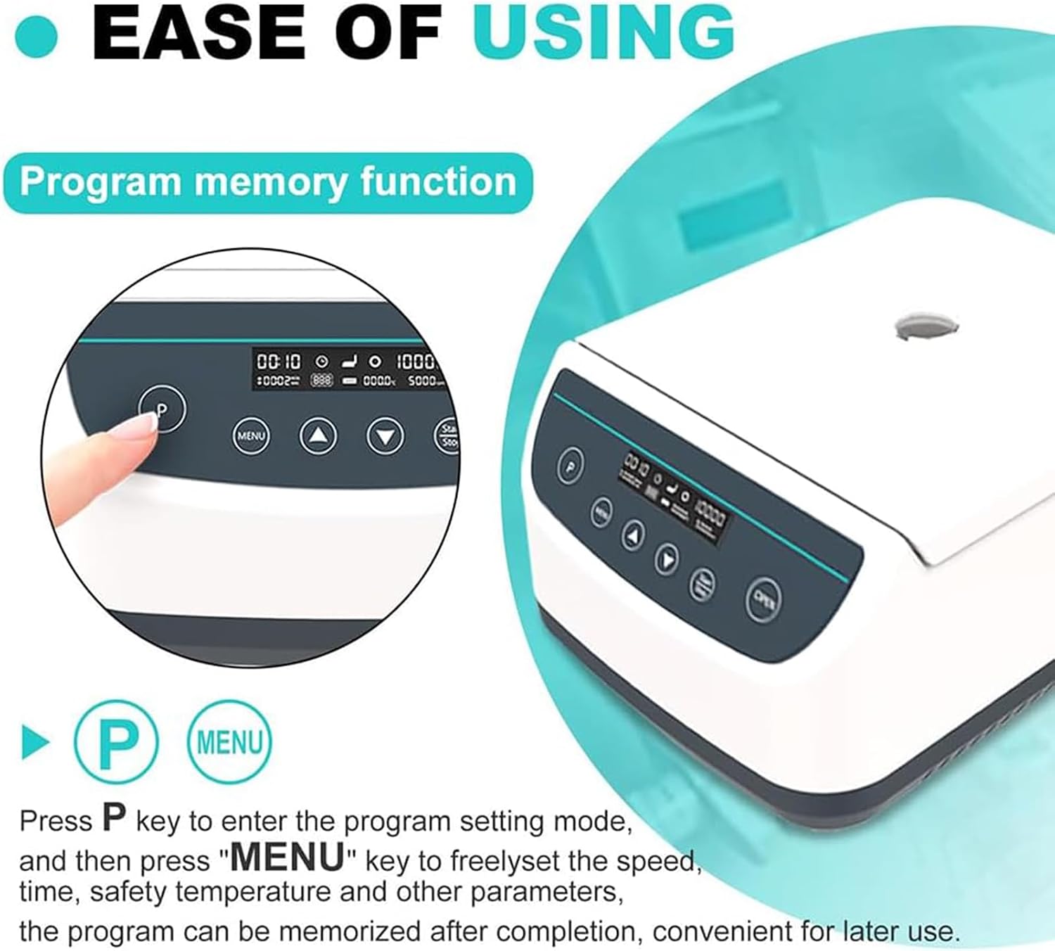 Lab Centrifuge Machine, 96 Well Plate Electric Benchtop Centrifuges, 500-2000rpm Low Speed Centrifuge Machine, 30s-59min50s Timing, LED Display, for Laboratory Sample Separation