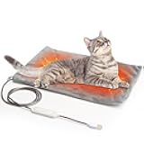 Texsens Pet Heating Pad for Backpack Carrier - 13 x 9.5Inches - Heated Cat Bed with Chew Resistant Cord & Removable Soft Cover - 3 Heat Levels Adjustment, Timer Setting