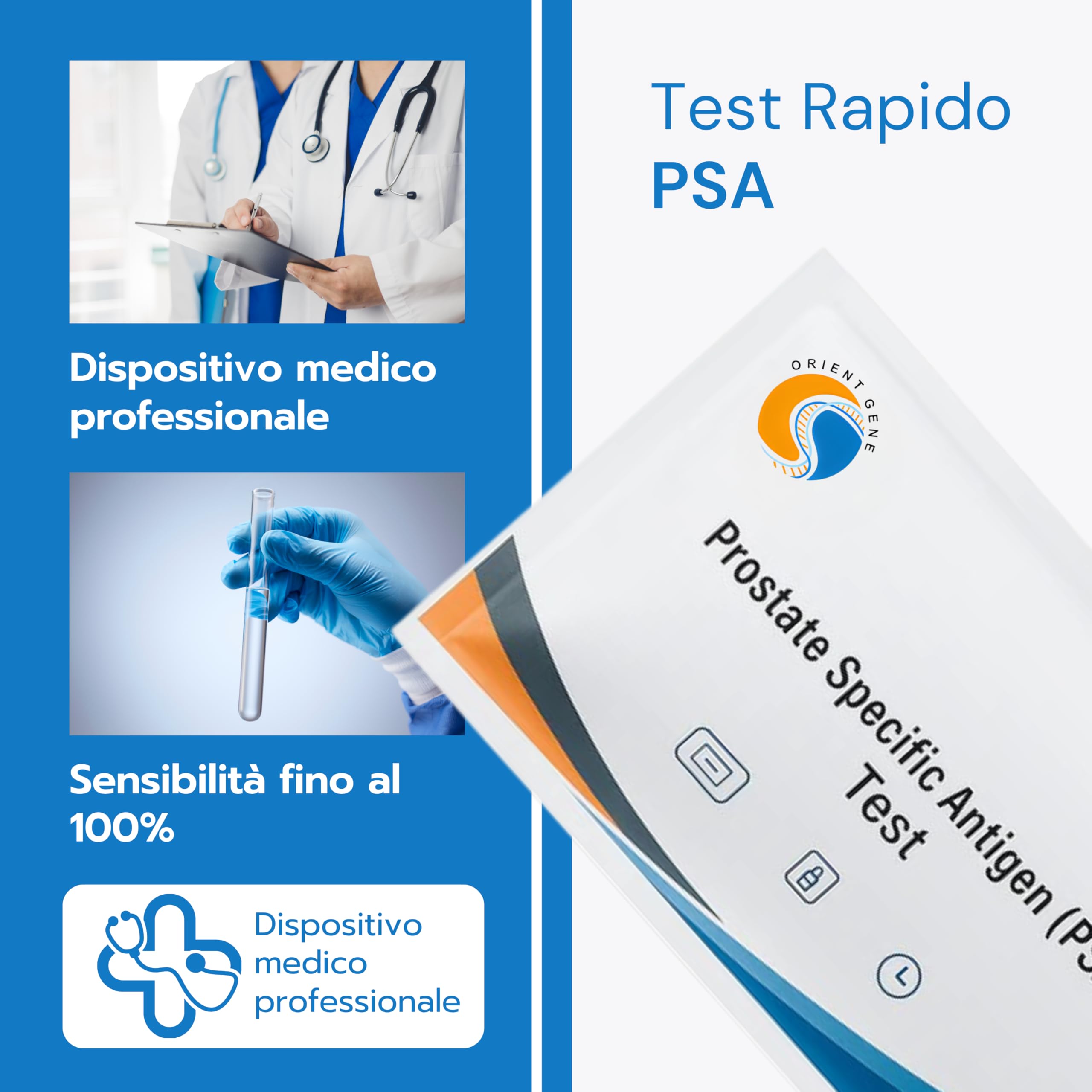 Autotest Rapido PSA (tPSA) – Cut-off 4 ng/mL – Sangue Capillare/Siero/Plasma – Risultato in 10 minuti – IVD per Autotest - 25 TEST