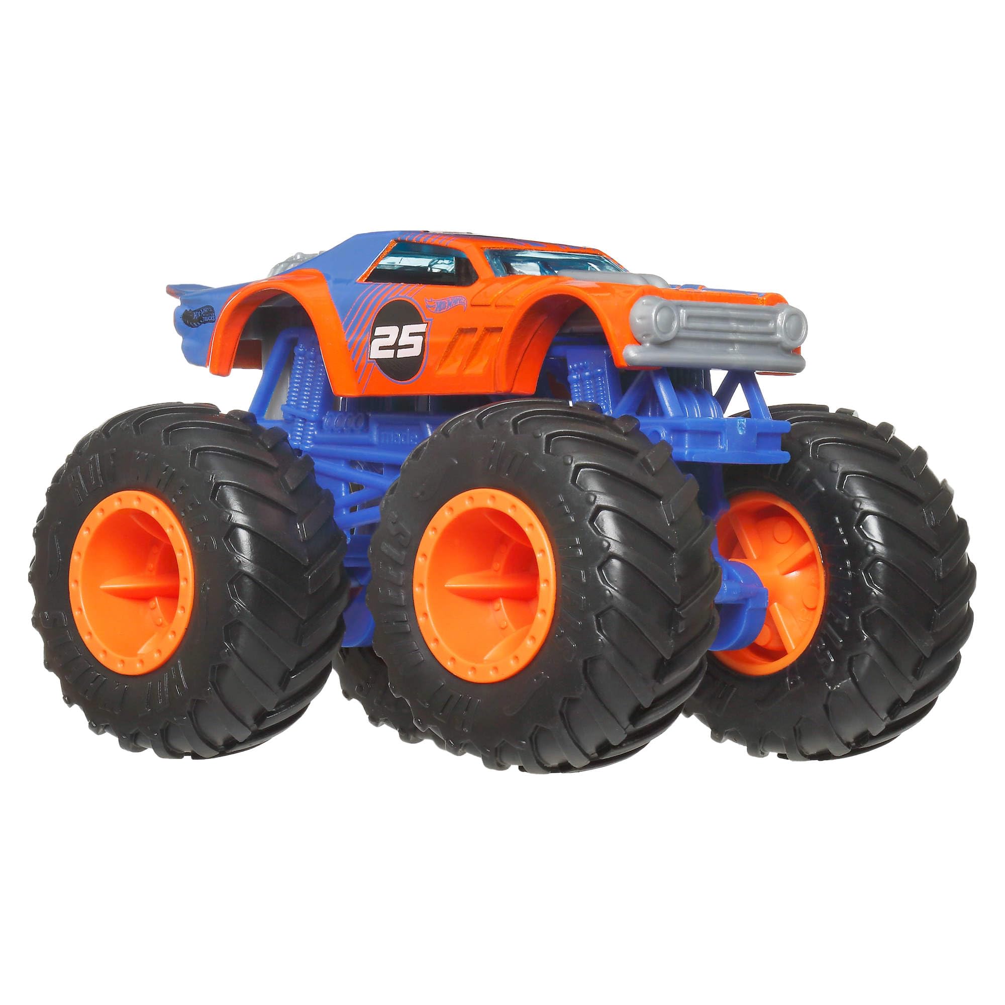 Hot Wheels - Set 4 Monster Trucks, confezione da quattro veicoli in scala 1:64 con ruote giganti e design da urlo, ispirati ai personaggi della serie, 3+ anni, JJT67