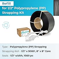 Vista 2 de IDL Packaging Recarga para kits de flejado de polipropileno (PP) de 1/2" para flejado de embalaje – Rollo de flejado de polipropileno de 1/2" x