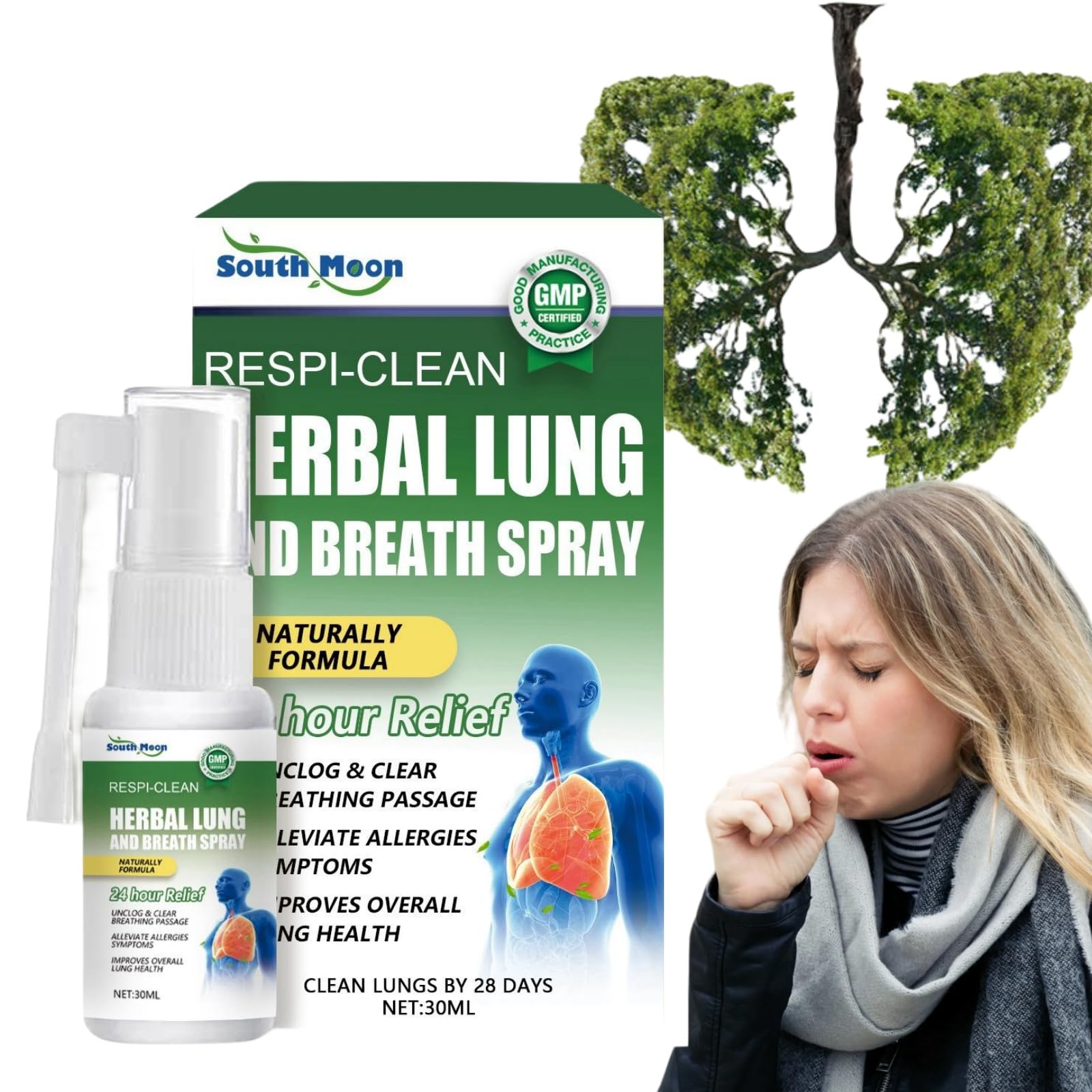 Respinature Herbal Lung Cleanse Mist,Powerful Lung Support,Respiratory Cleanse & Breathe Spray,Lung Cleanse for Smokers,Herbal Lung Health Essence,Lung Exerciser lung cleaner,Natural Lung Care Essence