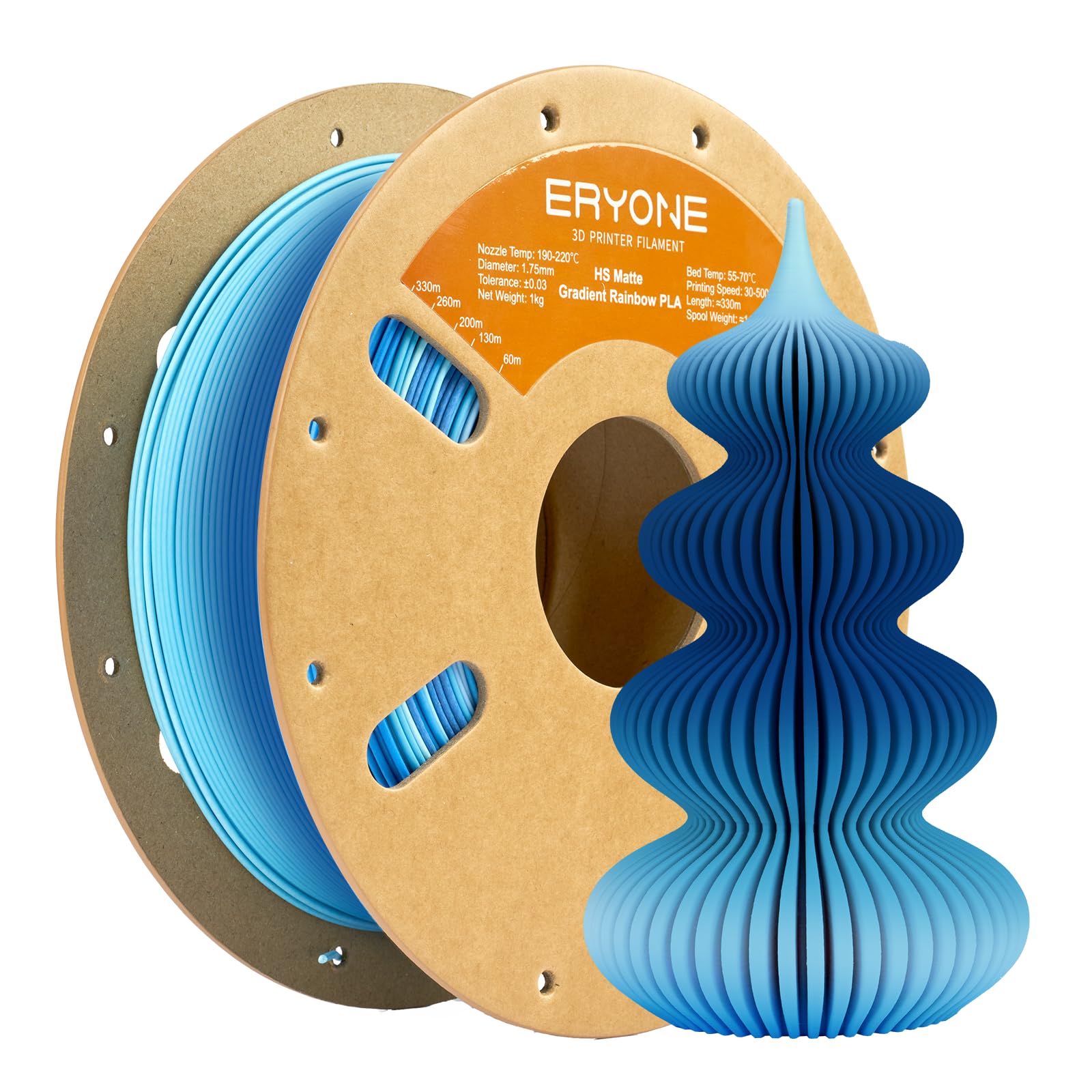 ERYONE Matte PLA 3D Drucker Filament 1.75mm, Maßgenauigkeit +/- 0.03 mm, 1 kg 1 Spule