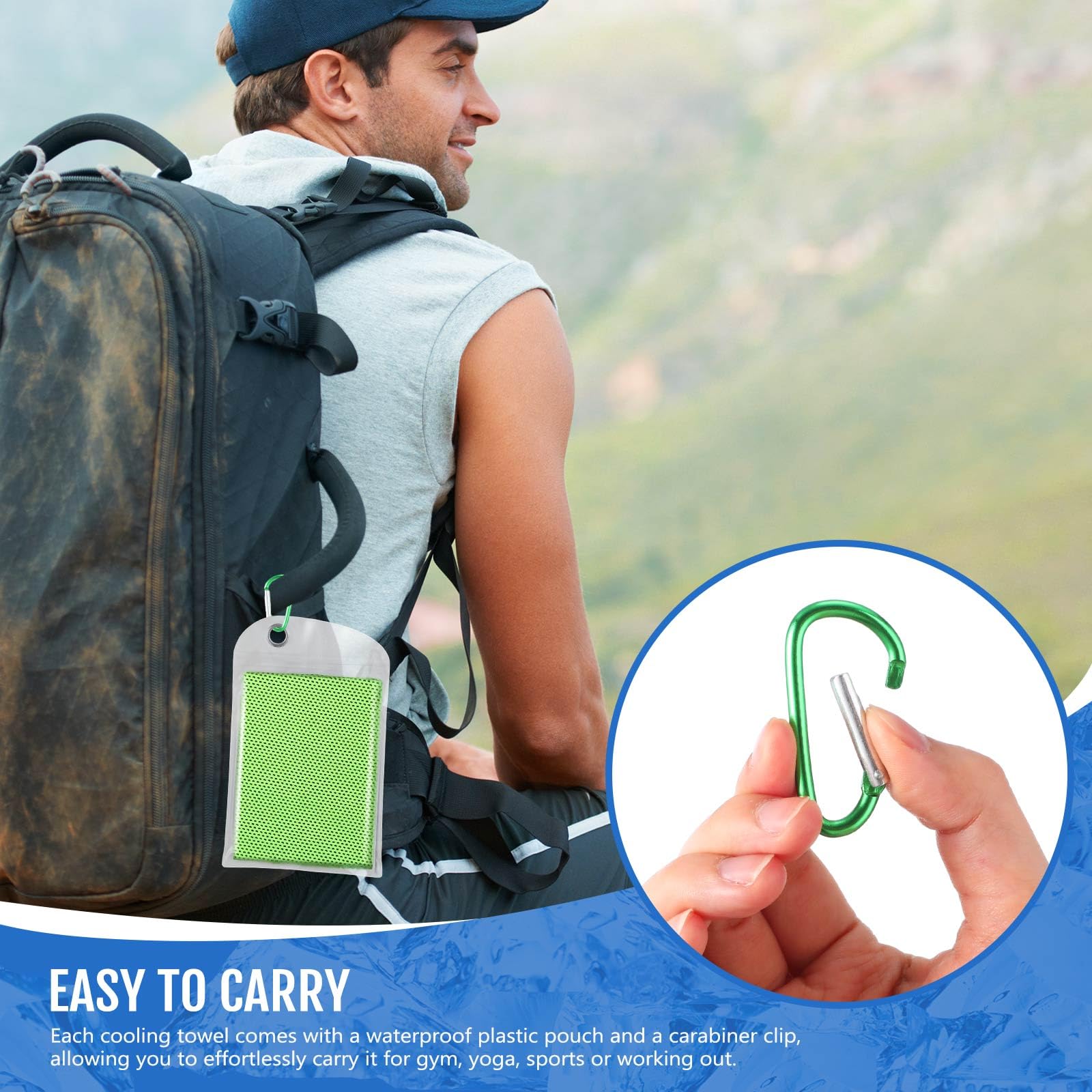 Paquete de 15 Toallas refrescantes con Bolsas de 40 x 12 Pulgadas, Toallas Reutilizables para el Cuello, Ideales para Deportes, Gimnasio, Correr, Yoga, Golf, Ciclismo y Actividades