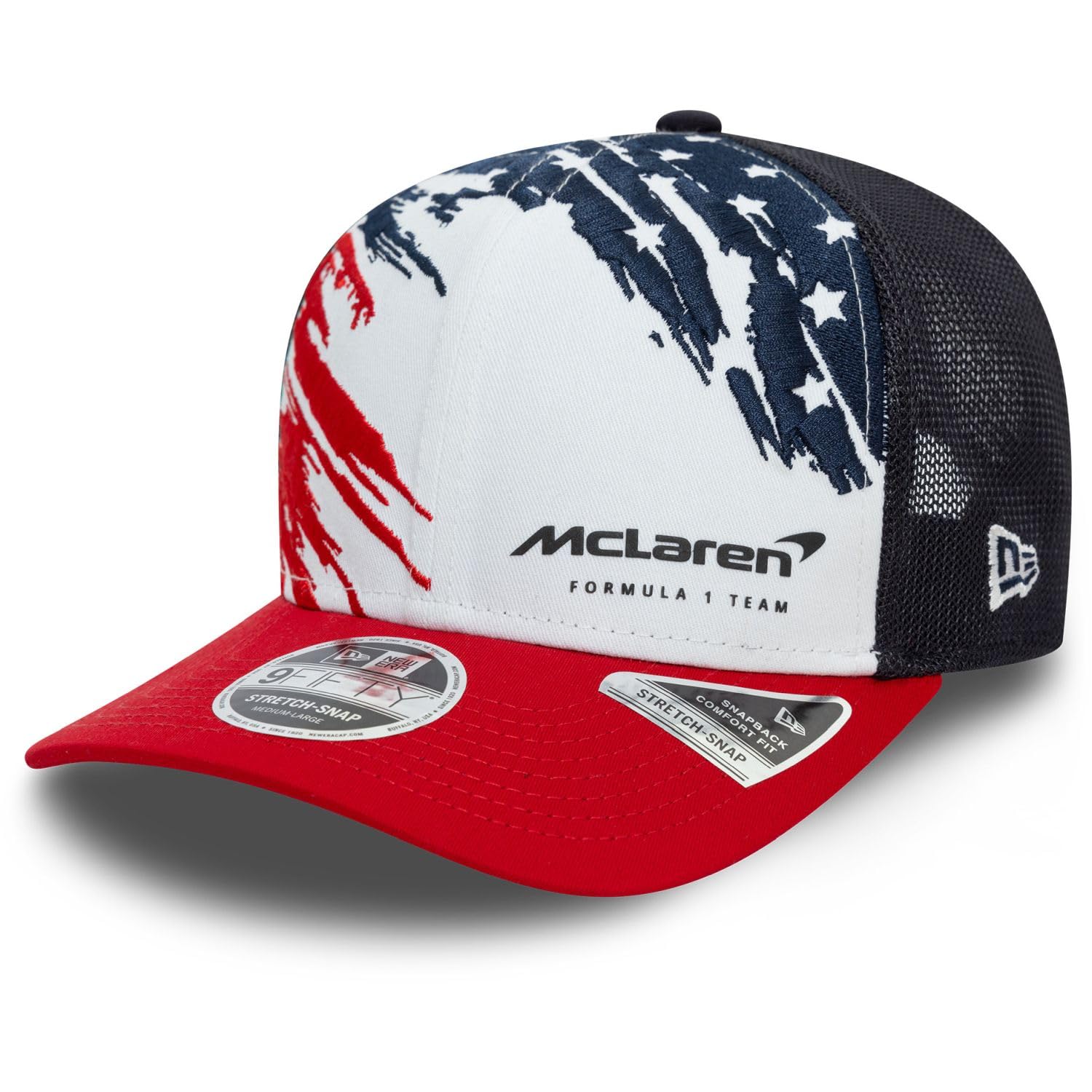 New Era Men's White 9Fifty Stretch Snapback Cap - Mclaren F1 Austin - M/L