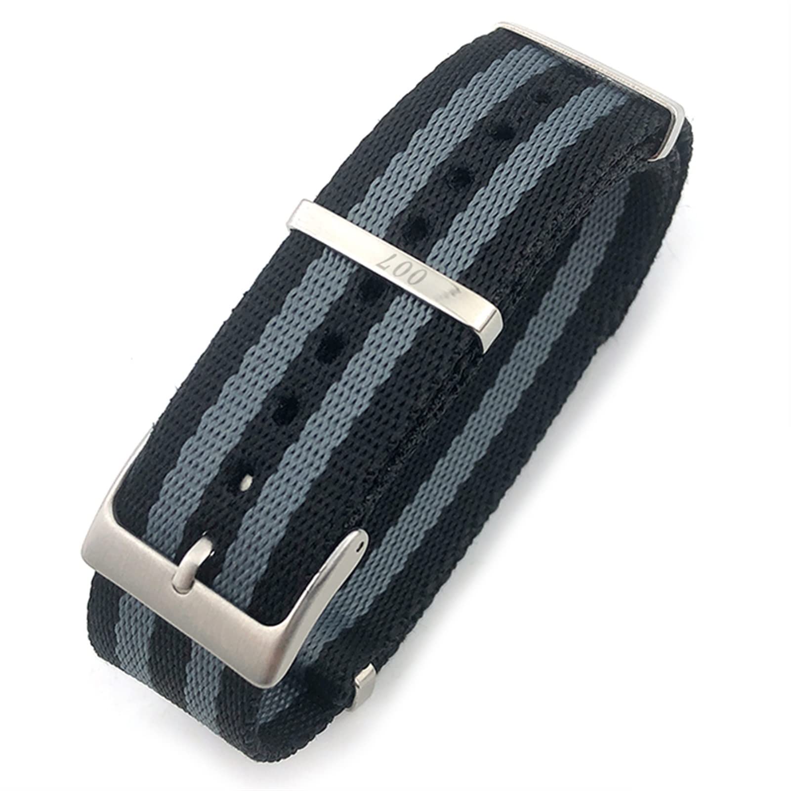 Czke 007 Black Gray 20Mm 21Mm Nylon Nato Watchband Special For Omega Watch Seamaster 007 Commander James Bond Soft Canvas Fabric Strap (Color : Size : 21Mm)