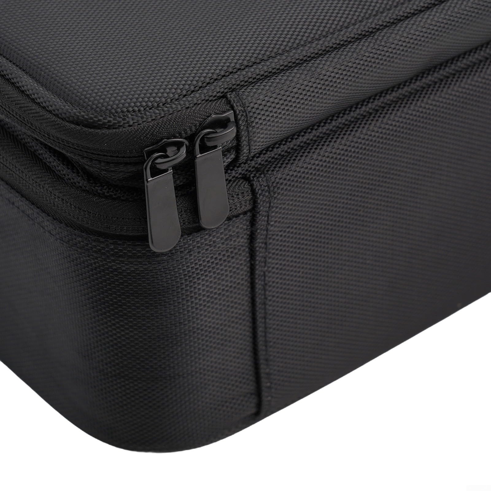 Angelrollenkoffer, klein und groß, Angelrollen-Organizer, verstellbare Trennwände, gepolstertes Futter, stoßfestes Innenteiler-Design, robust und wasserabweisend, 1860D Oxford-Stoff, Schwarz (L)