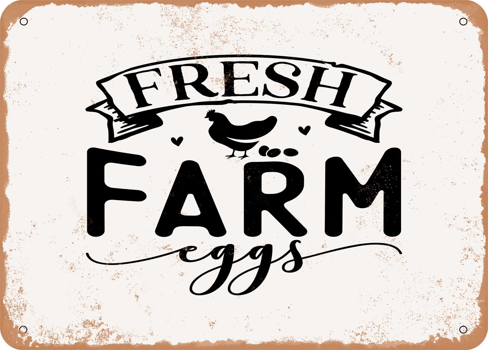 Miaomansenstore Metal Sign - Fresh Farm Eggs - Vintage Look Sign Home Decor