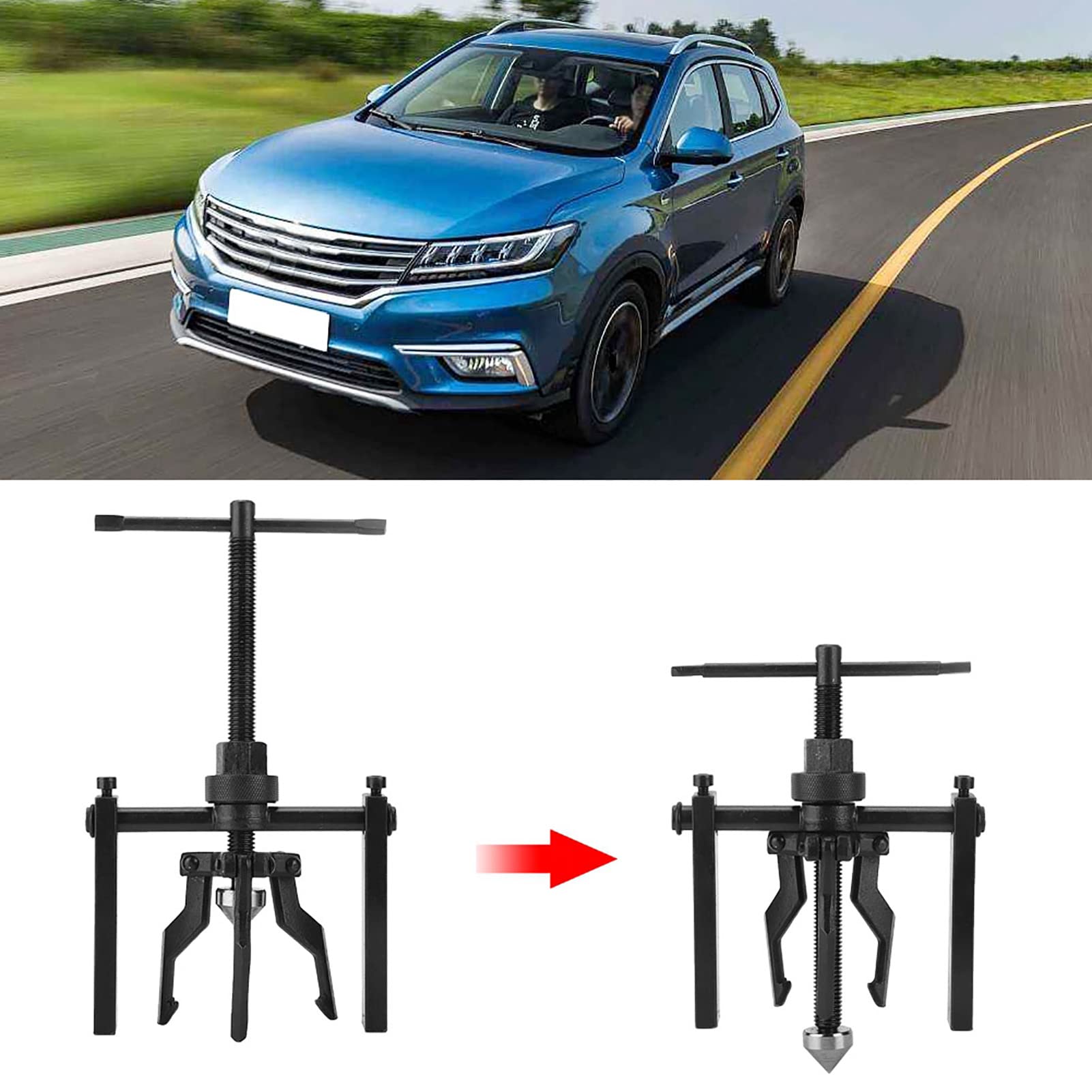 Estrattore a 3 Ganasce Cuscinetto Interno, estrattore Automatico a 3 Ganasce Cuscinetto Interno in Acciaio forgiato attrezzo estrattore a 3 Ganasce Accessori Esterni per Auto