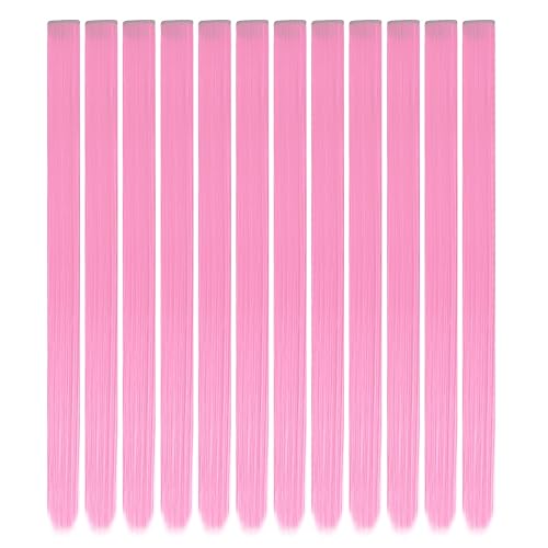 YaFex 12 extensiones de cabello con clip, extensiones de cabello de color de 22 pulgadas, extensiones de cabello sintético largo y lacio para