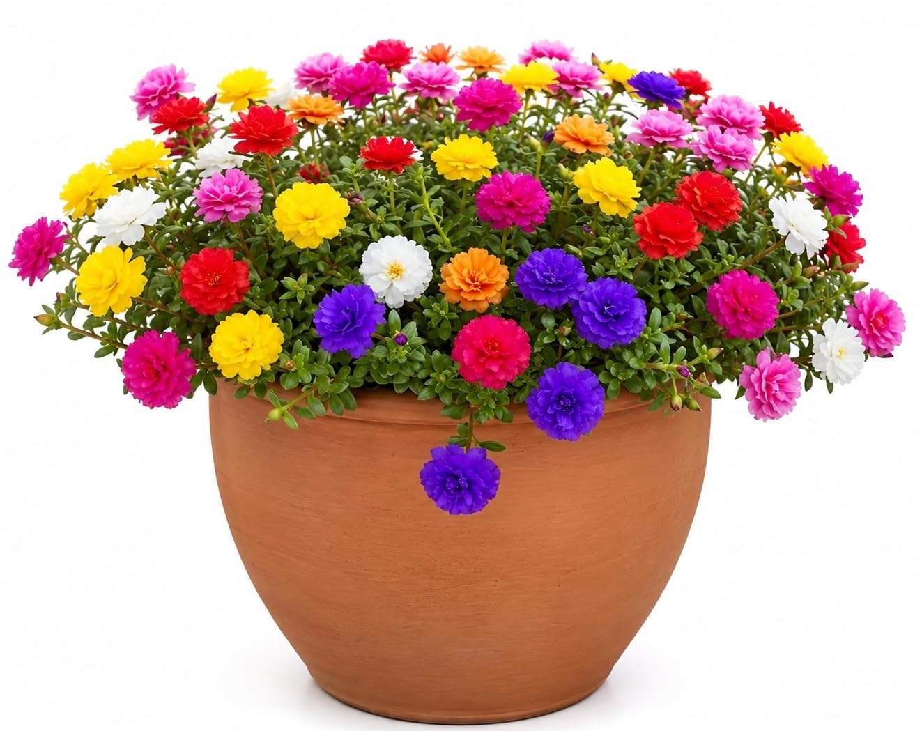 GENALESA Multicolor Portulaca Grandiflora Live Cutting Plants Moss Rose, (9 O'Clock Flower) Sun-Loving Flowering Plant | Mixed Color Blooms for Home Garden, Balcony, Outdoor Decor (Pack Of 1) GL-5542-image-14