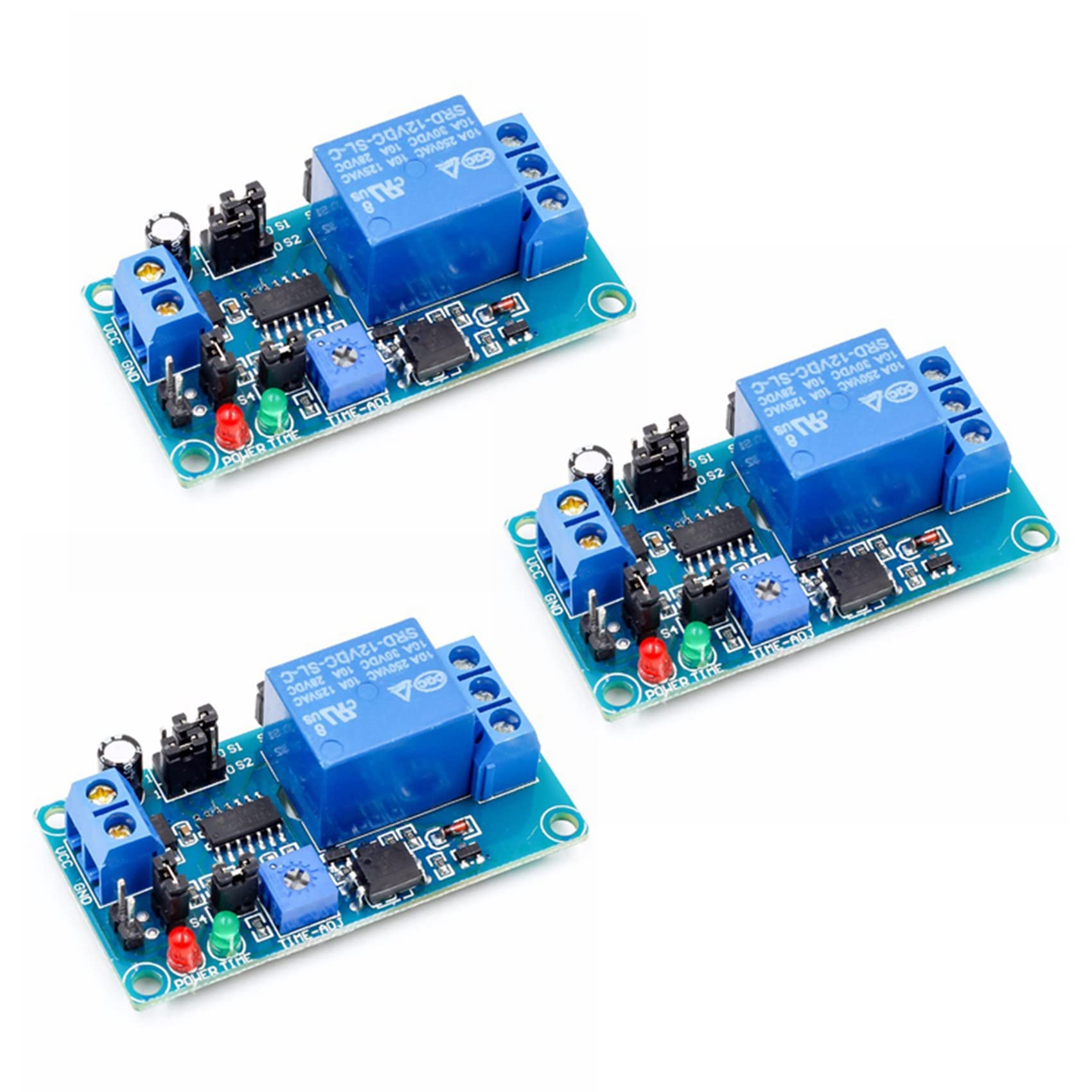 Controllo Tempo Interruttore A Pulsante Modulo Timer A Relè 30A DC 12V - Ritardo Spegnimento/Accensione, Controllo A Pulsante Rele Temporizzato 12v