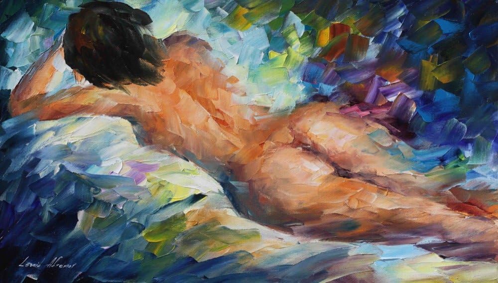 Leonid Afremov Original Image from Painting #7076 Print on Artistic Cotton Canvas, 20" x 36"