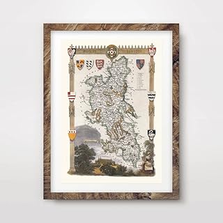 BUCKINGHAMSHIRE COUNTY VINTAGE MAP ART PRINT POSTER Britain British UK Antique Historical Home Decor Wall Picture A4 A3 A2 (10 Sizes)