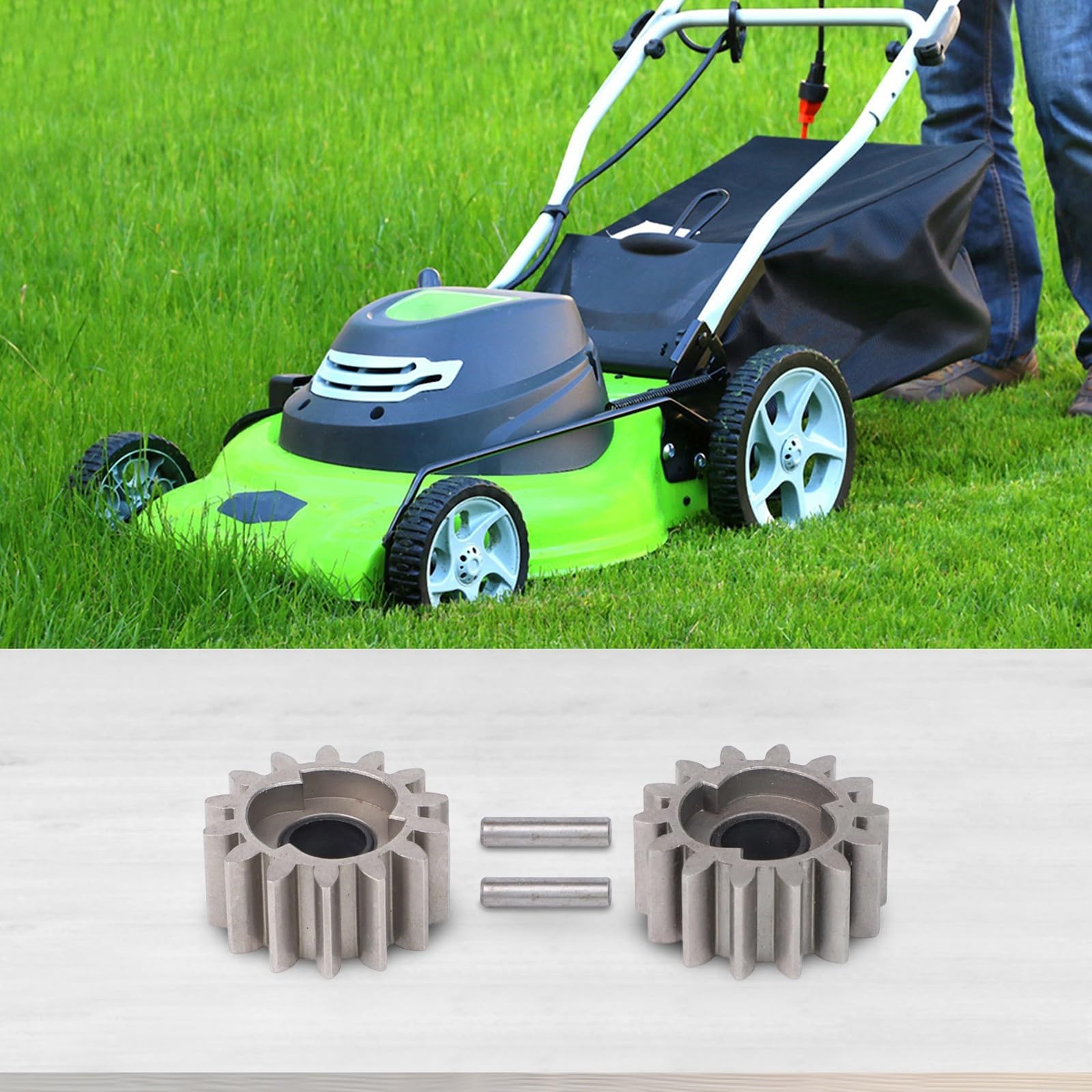 4 Stück Rasenmäher Antriebsritzel Kit 14 Zähne Metall Ritzel mit Antriebsstiften Passt für BRAST DAYE für Güde Für Hecht Für Rotenbach Modelle Ersatzteil für Garten