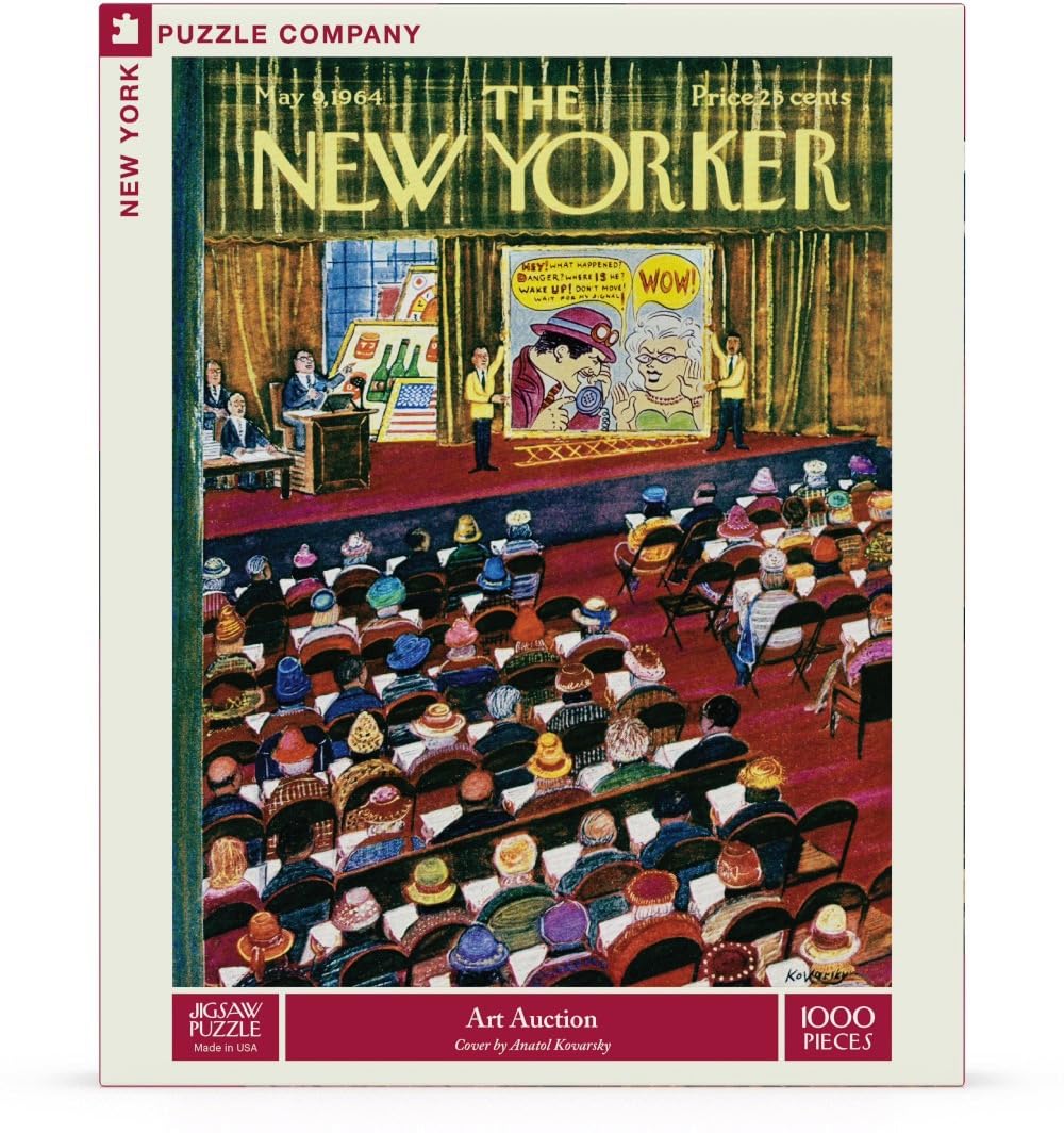 New York Puzzle Company - New Yorker Art Auction – Puzzle de 1000 pièces pour adultes par Anatol Kovarsky