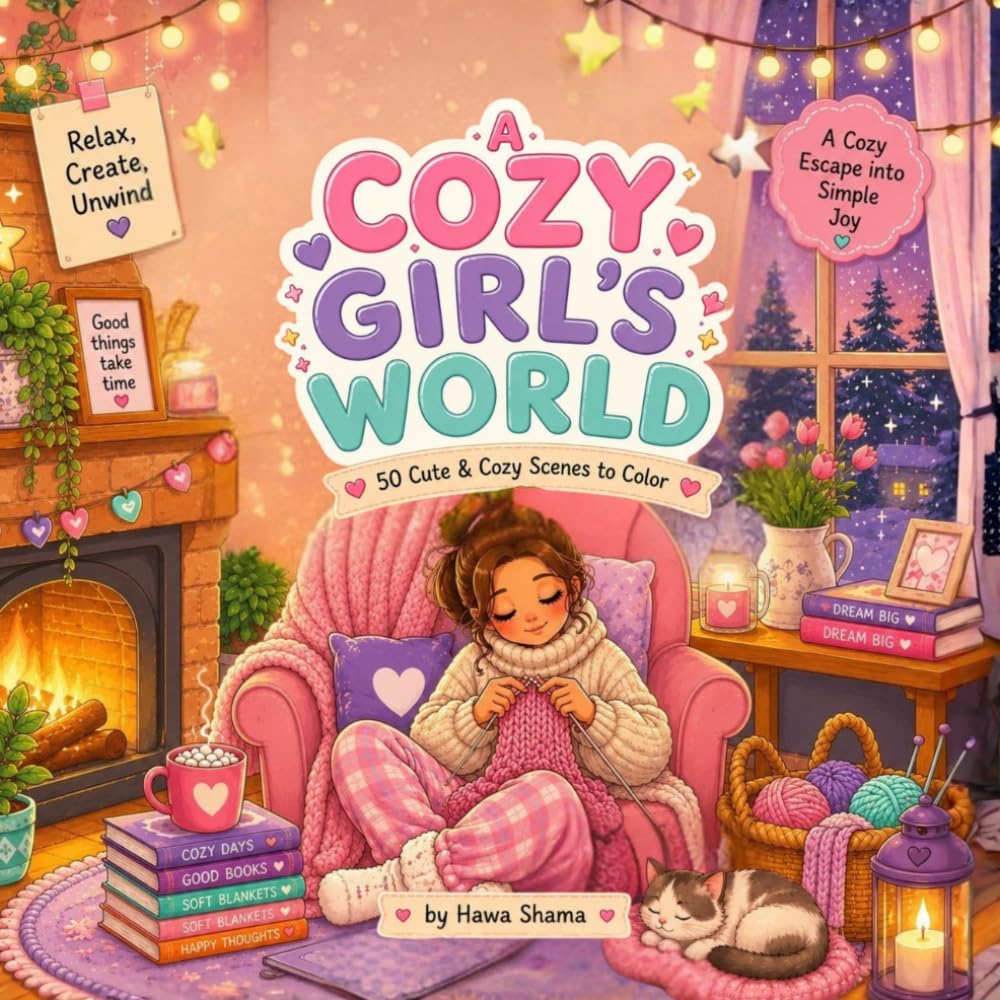 Cozy Girl's World: 50 cute & cozy scenes to color