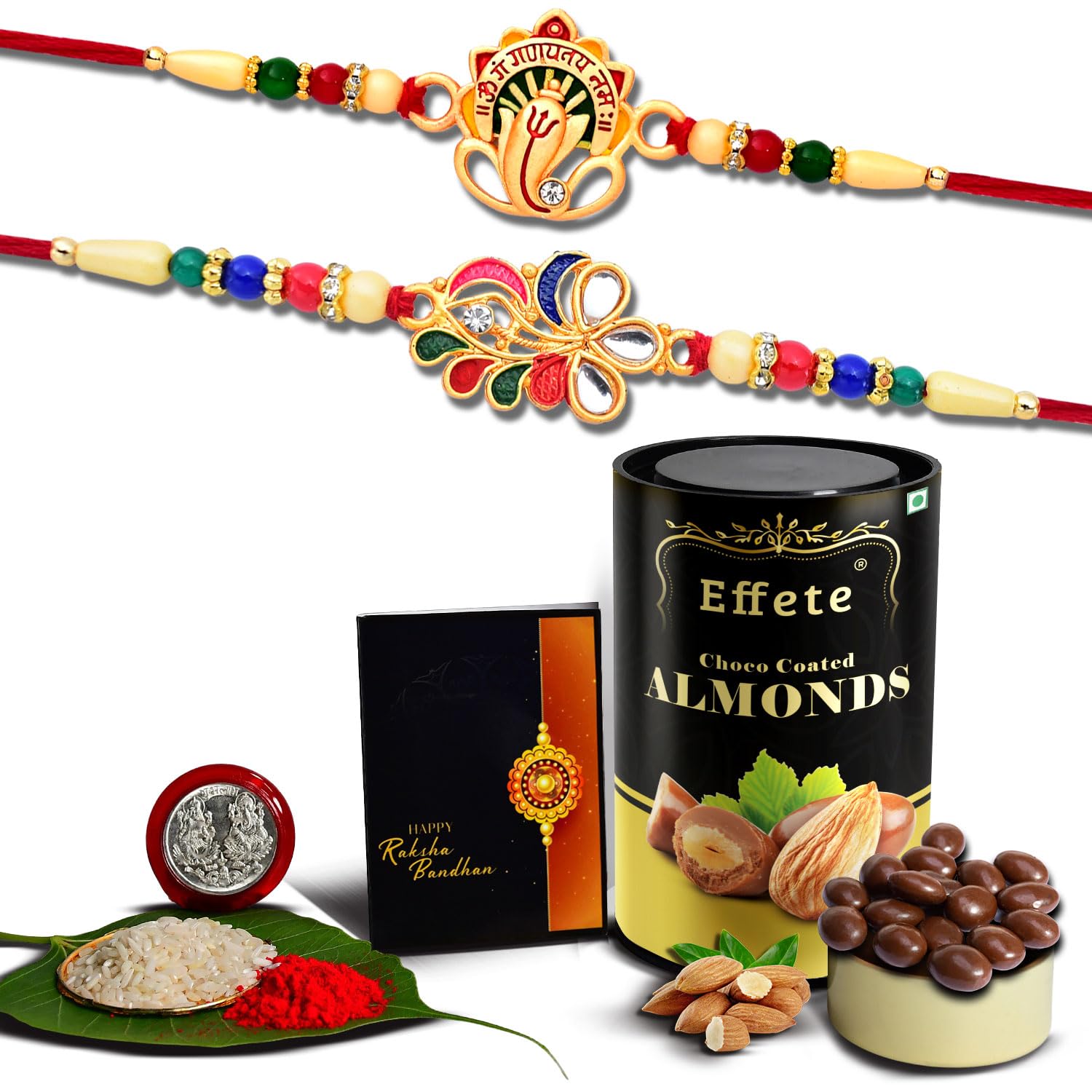 DeoDap Effete Hazelnuts Chocolates Silver Plated Rakhi, Greeting Card, Roli Chawal and Pooja Coin (B07FMZSF91) Amazon Price History, Amazon Price Tracker