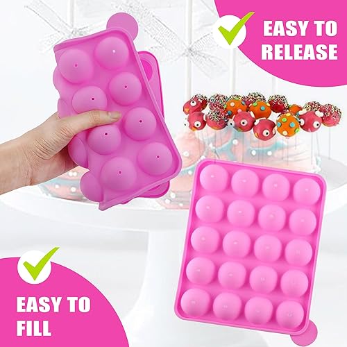 Miniatura 7 de Molde de silicona para tartas + 120 palitos, molde de Pascua sin BPA para hornear para dulces, chocolate, piruletas, postres, magdalenas, cocción,