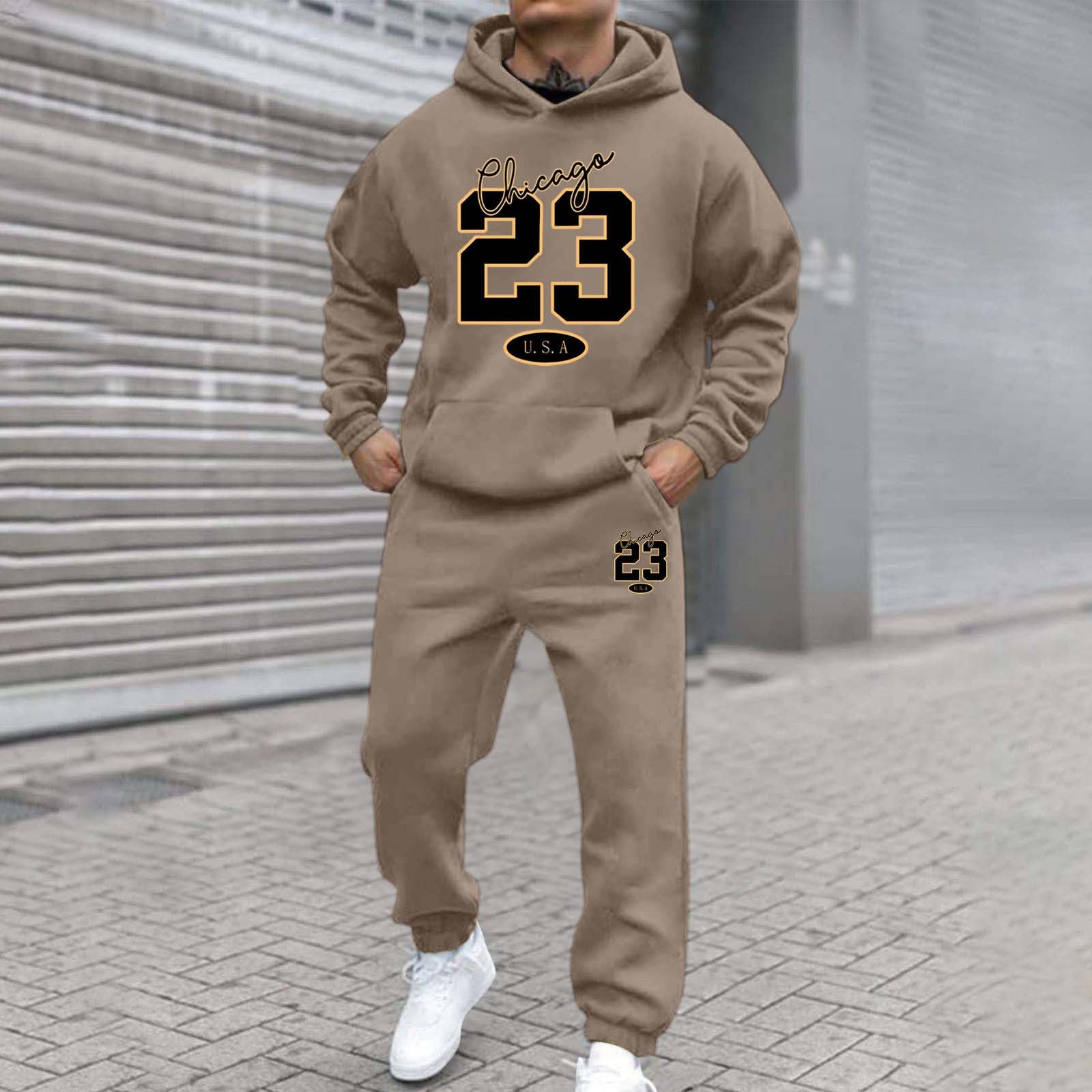 Generico Felpa con Cappuccio A Maniche Lunghe Sportiva con Stampa A Lettere Casual da E da Donna Autunno E Inverno