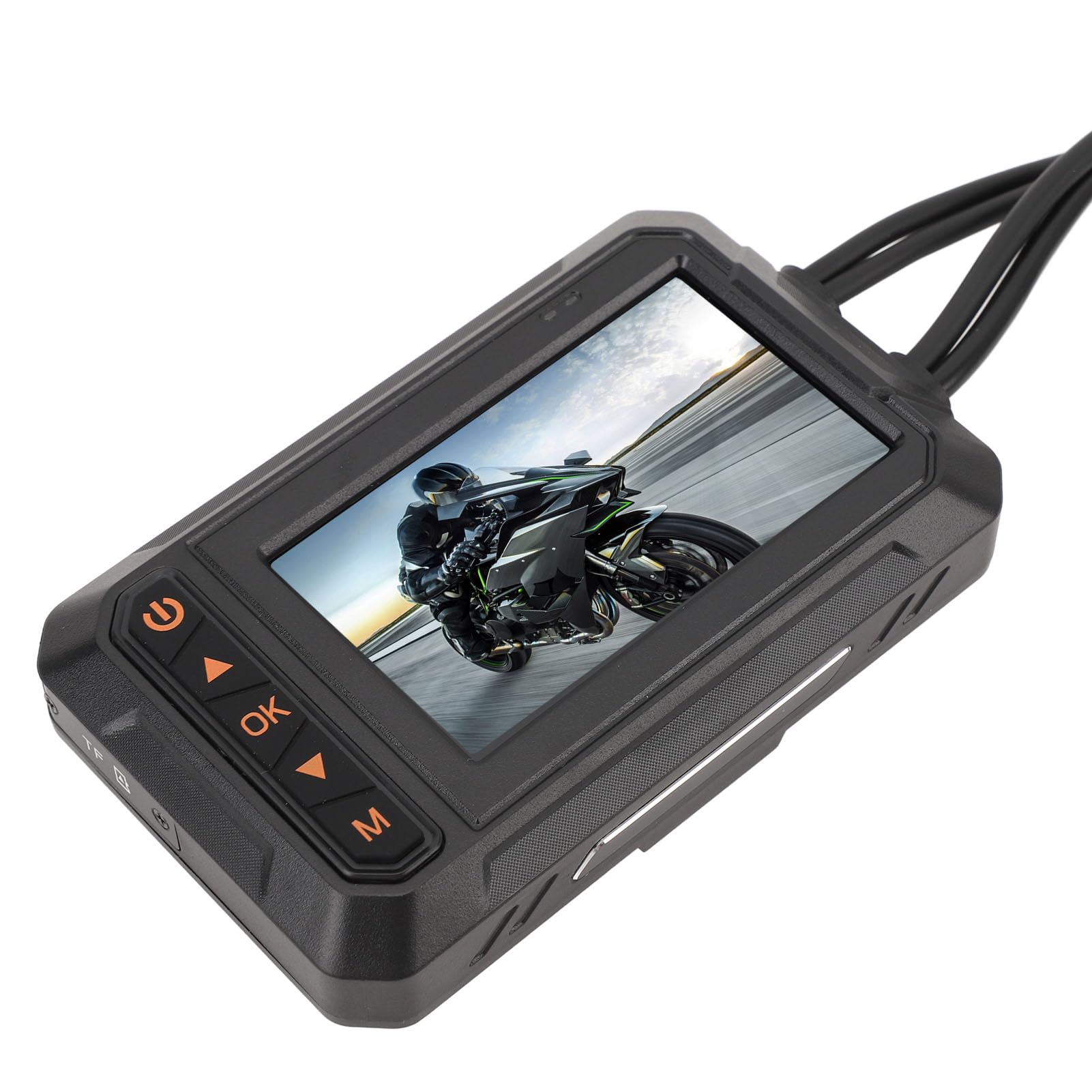 Kamera Samochodowa Motocykla 2K Wodoodporny Rejestrator Jazdy z Dwoma Obiektywami do Motocykla ATV UTV, Kamery Przednie i Tylne z Ekranem 3 Cale
