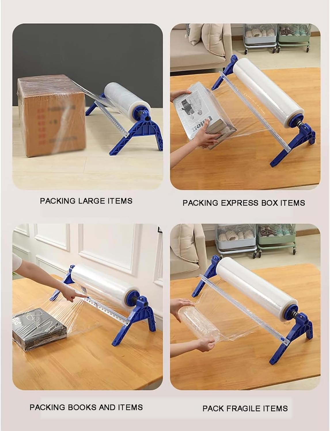 Dévidoir De Film Étirable, Machine Demballage De Bureau pour Montage Mural Ou sur Table, avec Coupe-Film, Compatible avec des Films De 30 À 50 Cm, pour Entrepôt, Cuisine Et Déménagement.