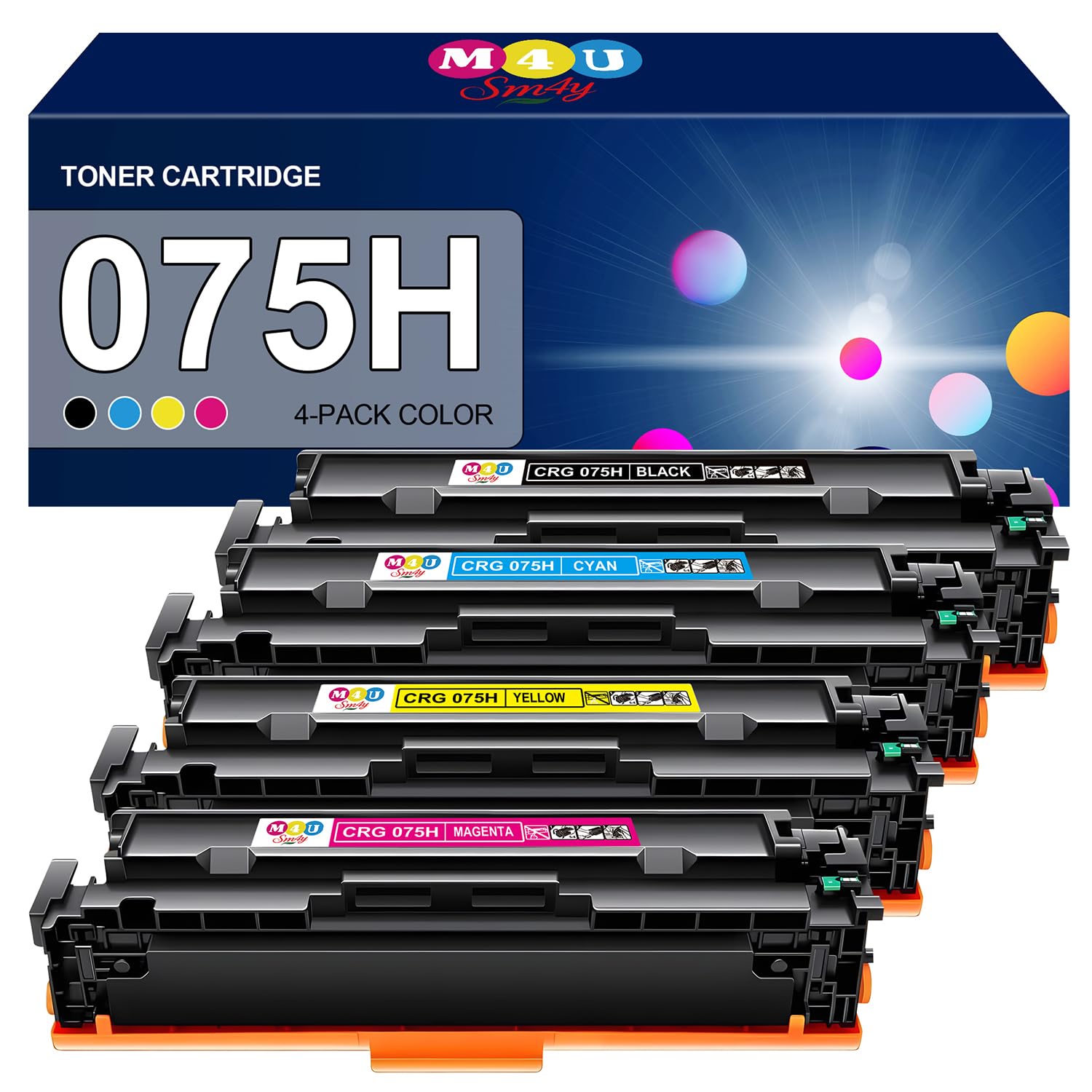 075H CRG075H, Lot de 4 Cartouches de Toner Haute capacité, compatibles avec Les imprimantes Canon des séries ImageCLASS MF662Cdw MF663Cdw MF665Cdw LBP646Cdw LBP647Cdw(Noir, Cyan, Jaune, Magenta)