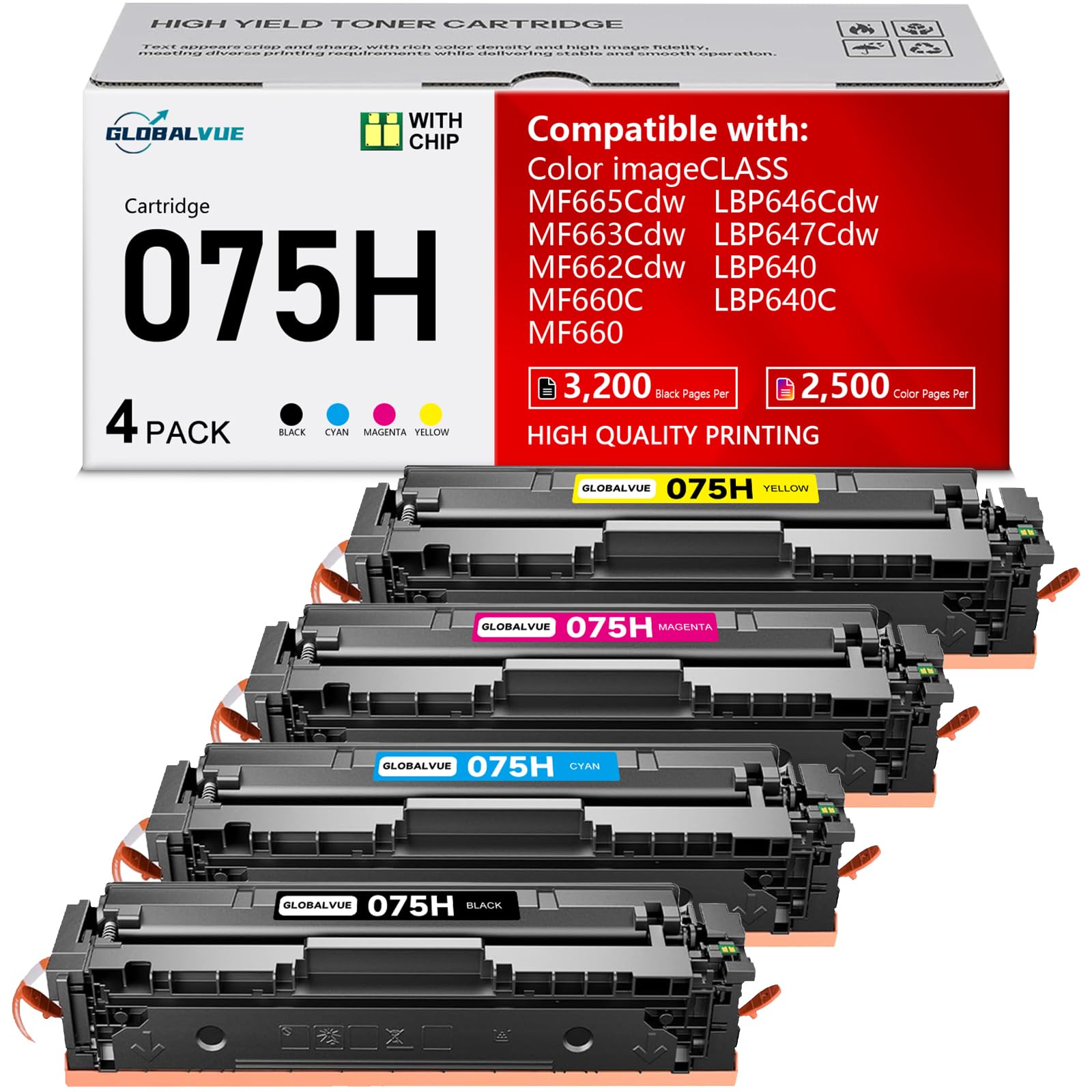 Amazon.com: GLOBALVUE 075H High Yield Toner Cartridge Set with