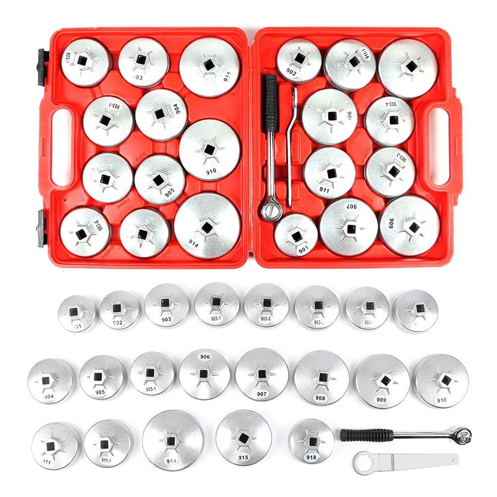 Ejoyous Juego de vasos de aluminio para llaves de filtro de aceite - 23 piezas
