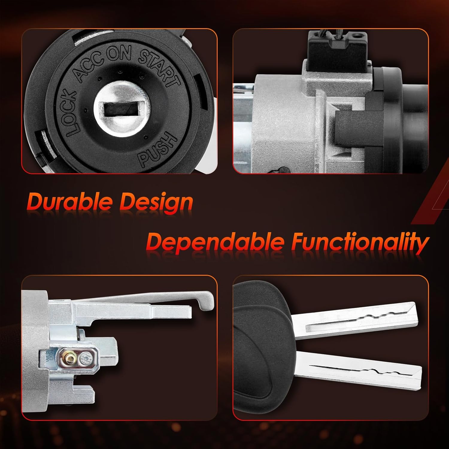 Ignition Lock Cylinder Switch with Keys, Compatible with 2012-2017 Hyundai Accent 1.6L, 2012-2014 Dodge Attitude 1.4L/1.6L, Replaces# 81900-1RJ00