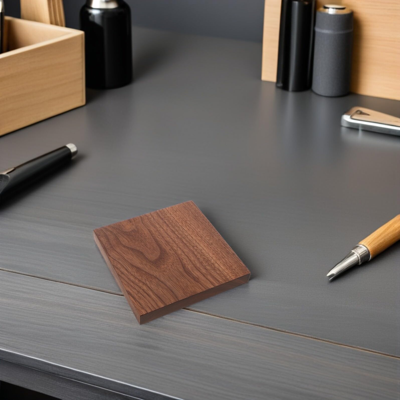 Cuadrado de Madera Natural sin Terminar 15x15x2 Cm para Manualidades, Bloque Artesanal para Tallar y Pintar, Pieza de Madera para Bricolaje y Decoración Creativa, Material