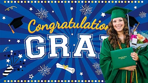 Miniatura 4 de Fondo decorativo para la temporada de graduación 2023, pancarta de felicitación de graduación para fotografía de graduación, pancarta de fondo de