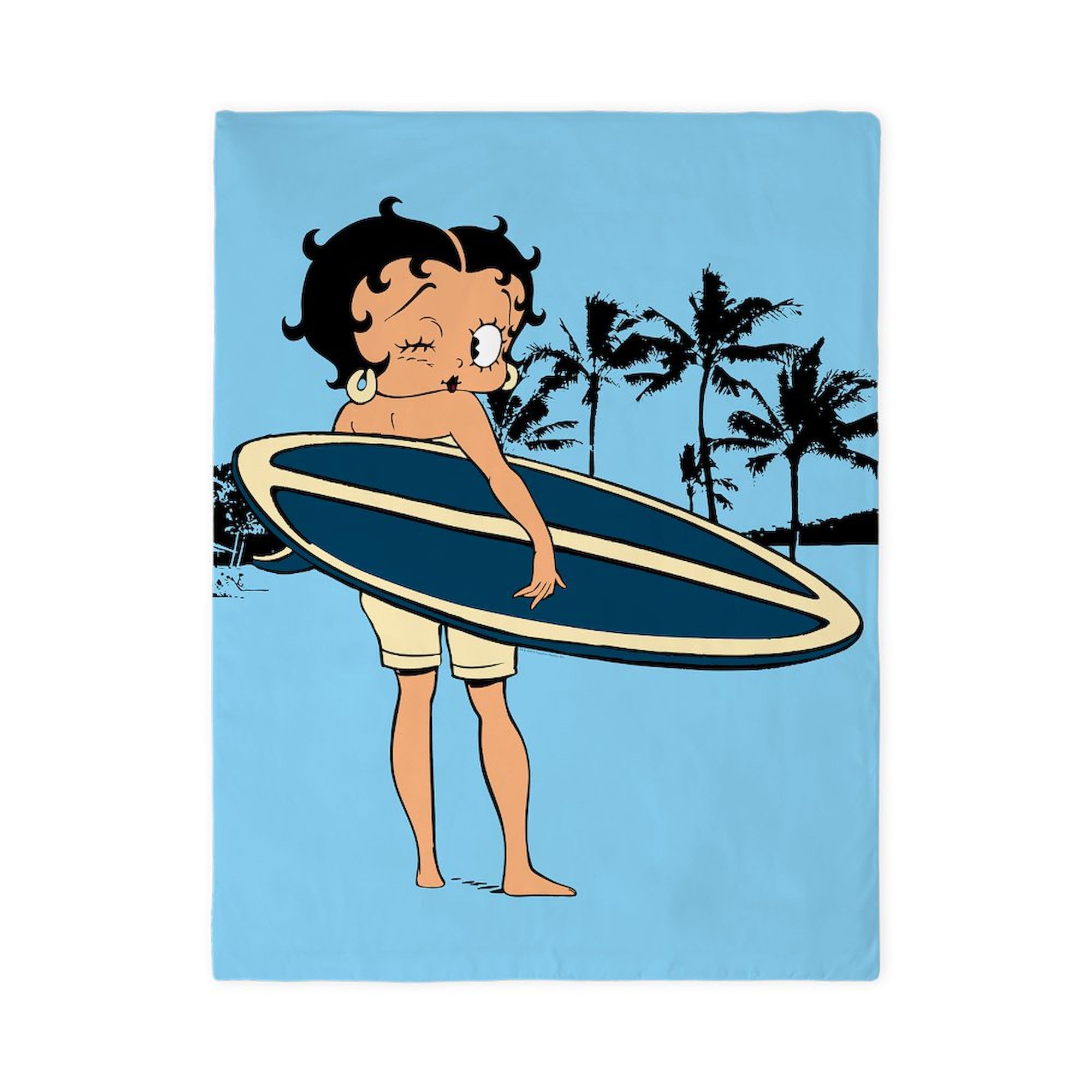 CafePress Betty Boop Surf Culture Twin Duvet Cover, Printed Comforter Cover, Unique Bedding,