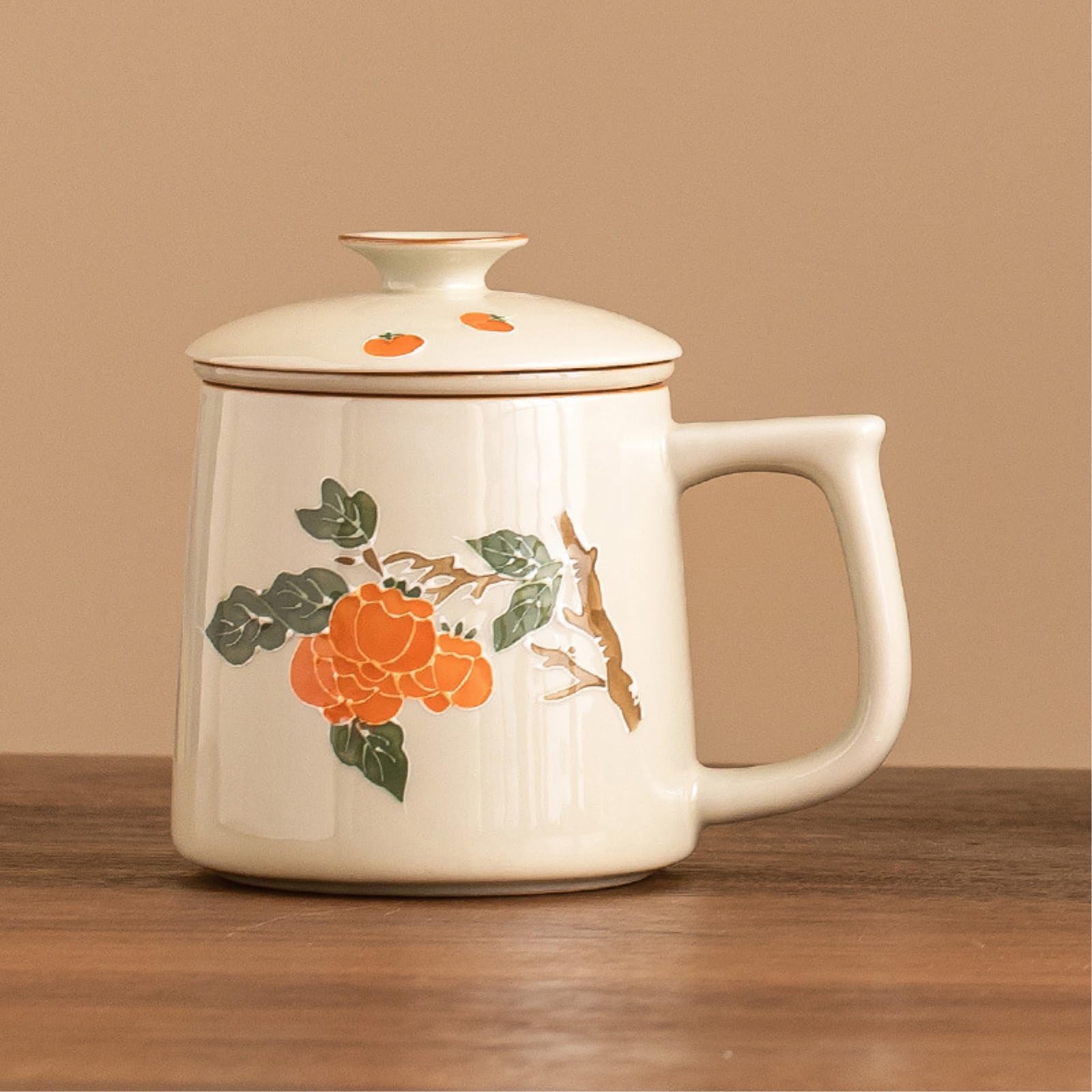 319 ml/297.7 g ręcznie malowane rzeźbione ceramiczne kubki