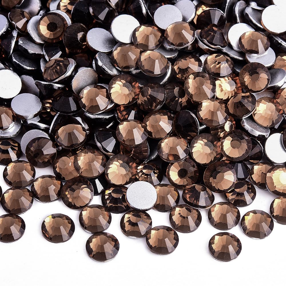 Flatback Rhinestones Glass Beads for Crafts Smoked Topaz SS20 1440pcs