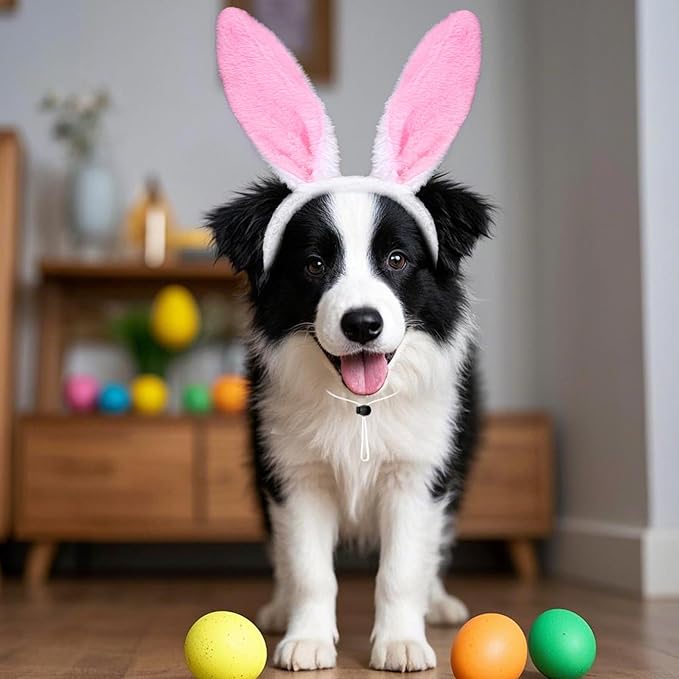 Disfraz de Orejas de Conejo para Perro Pascua, Accesorio Rosa miniatura 7