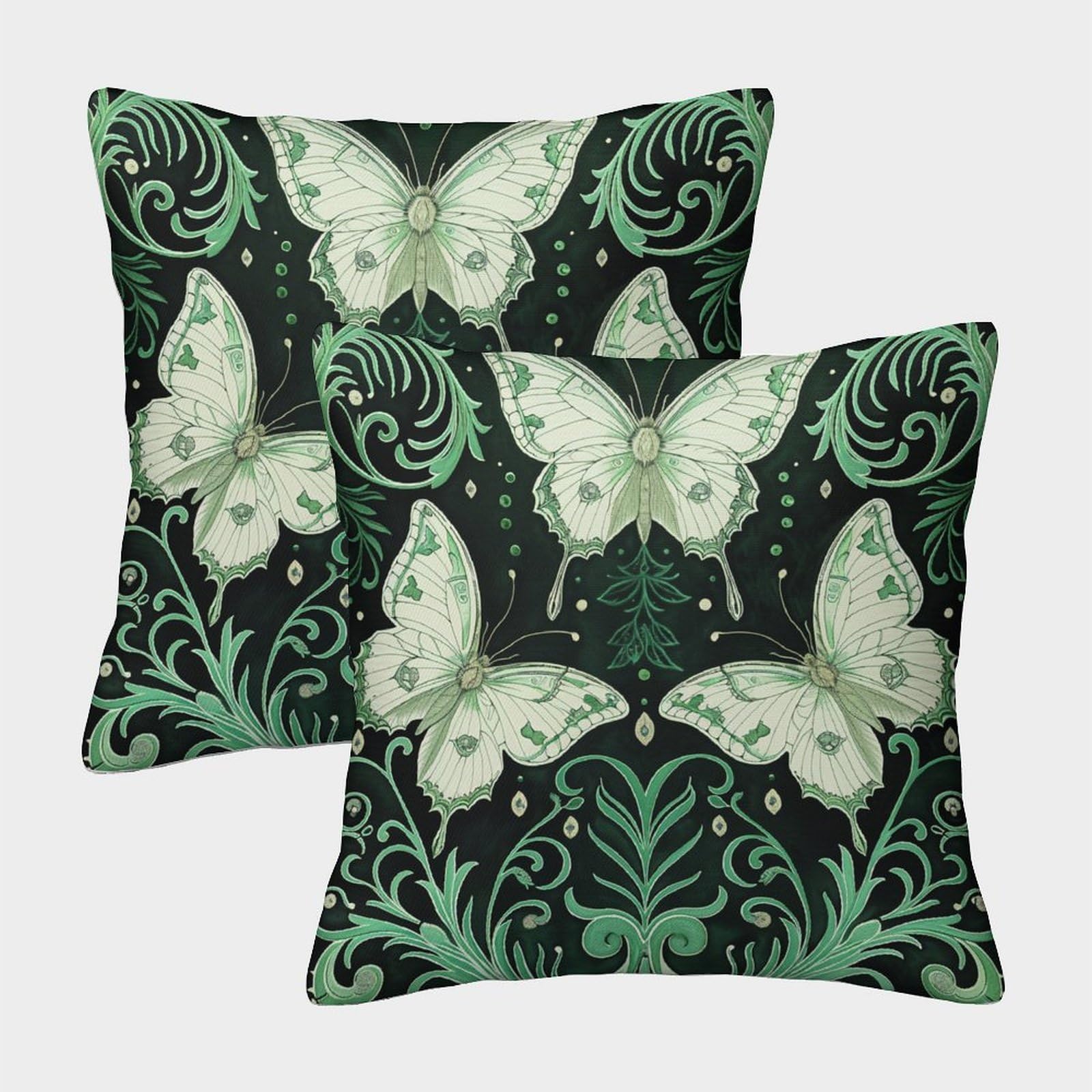 kaiyun 2 Pack Digital Printing 3D Butterfly Theme Square Cushion Cover 50x50cm Suitable for Outdoor Home Bed Decoration Art Nouveau Pattern