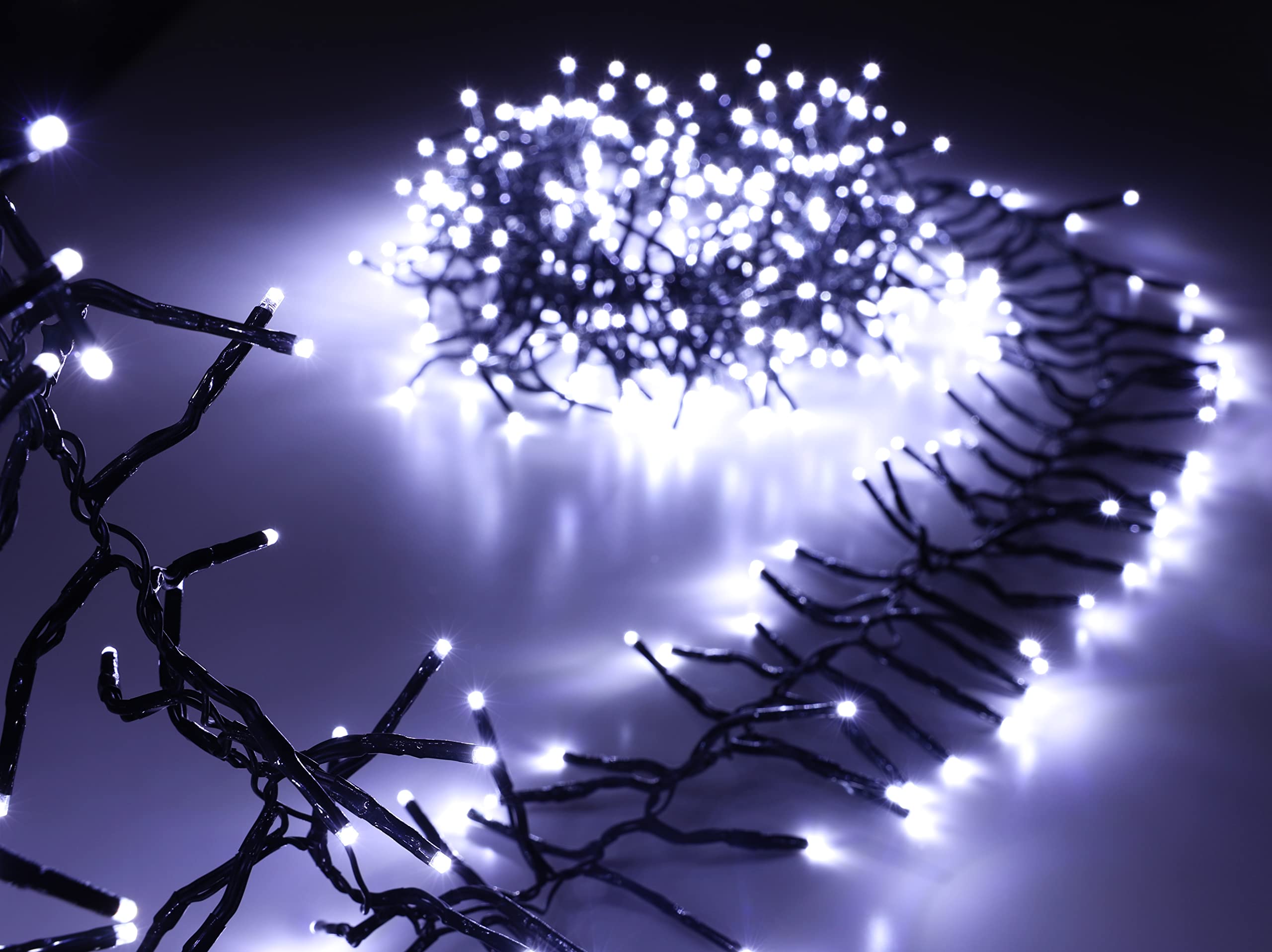 Christmas Concepts White Christmas Concepts® 500 6M/20Ft Led Cluster Lights With 8 Function Controller - Indoor/Outdoor - Energy Efficient A++ - Christmas Lights