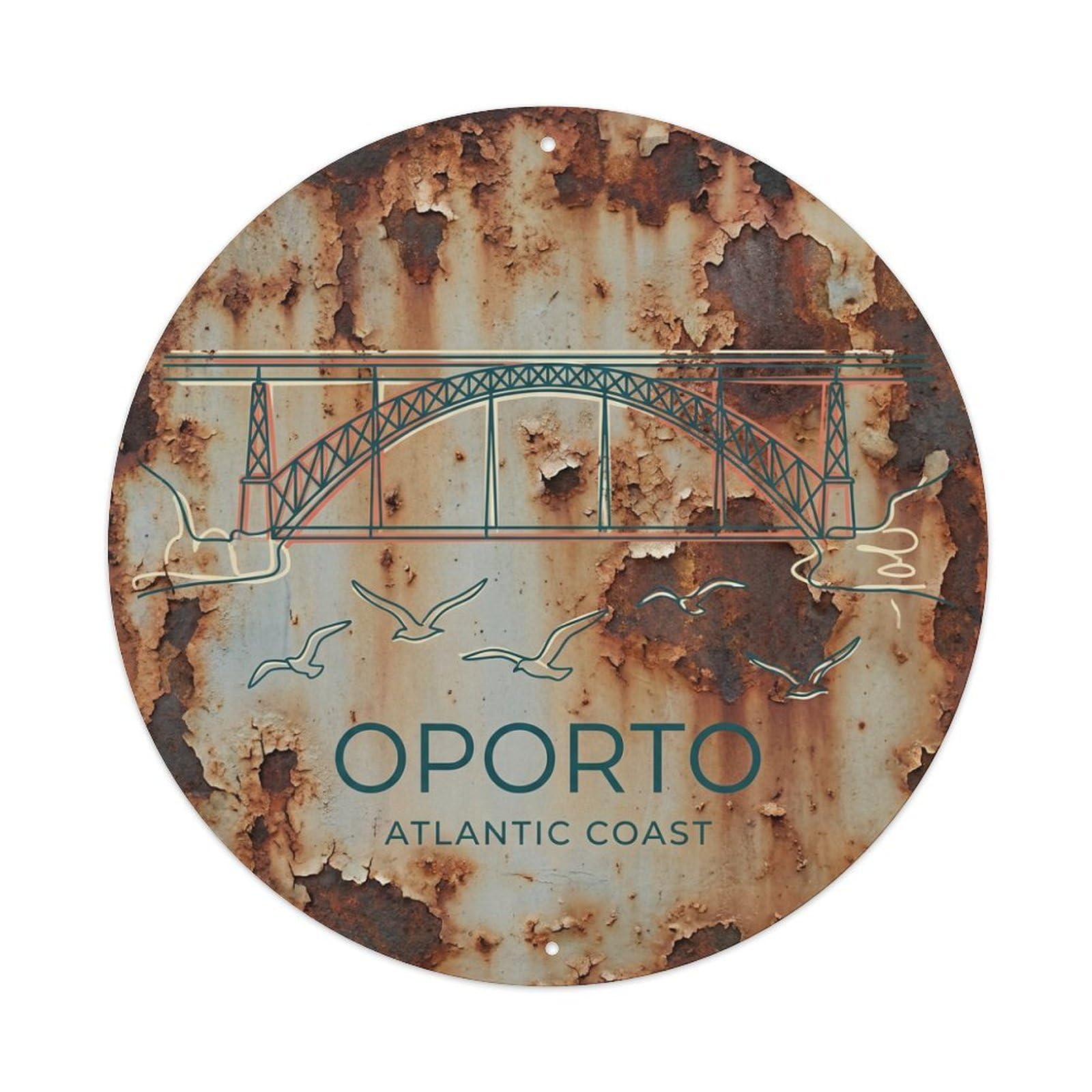 Metal Tin Sign Portugal Vintage Travel Ribeira