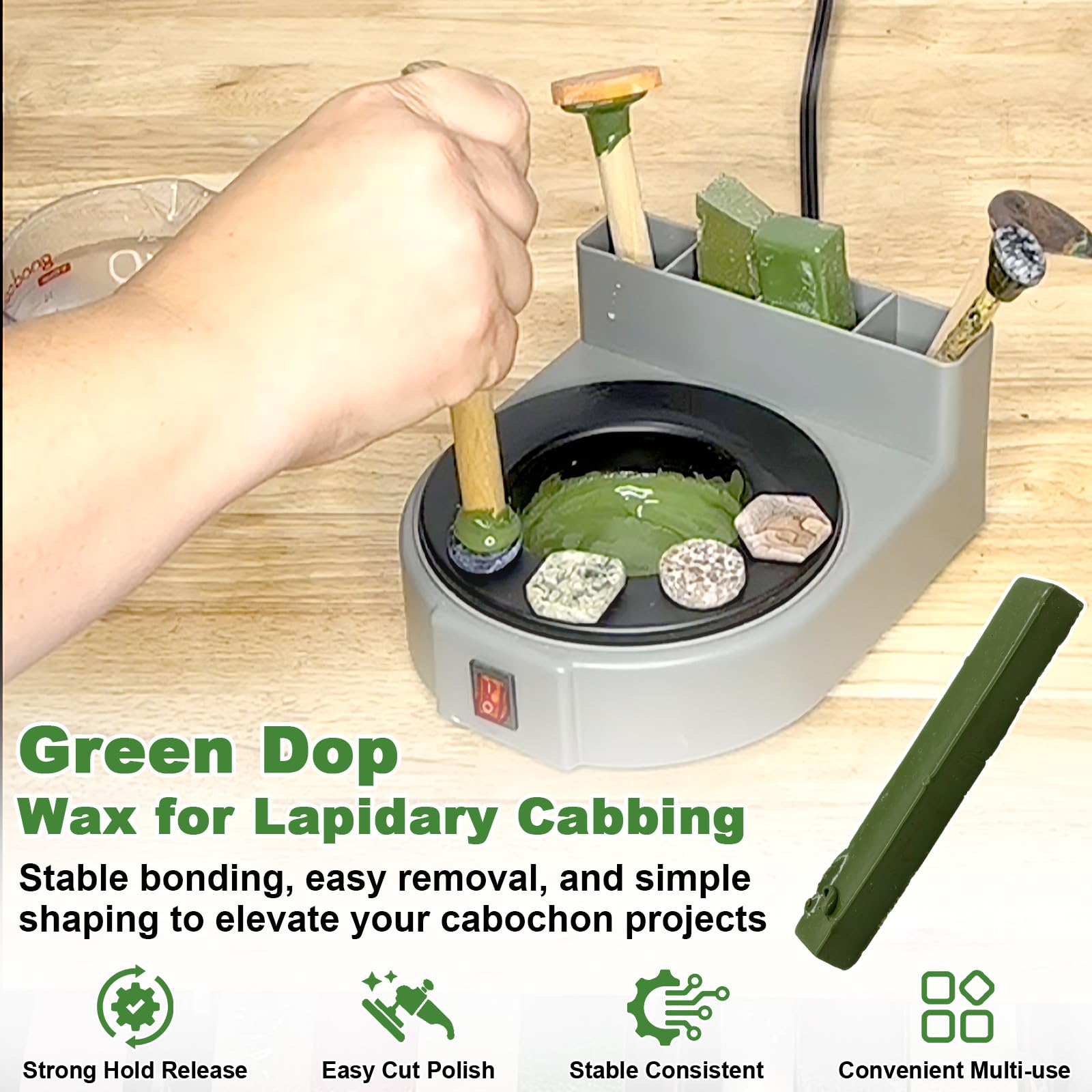 Green DOP Cire pour lapidaire Cabachon Couper et Polir